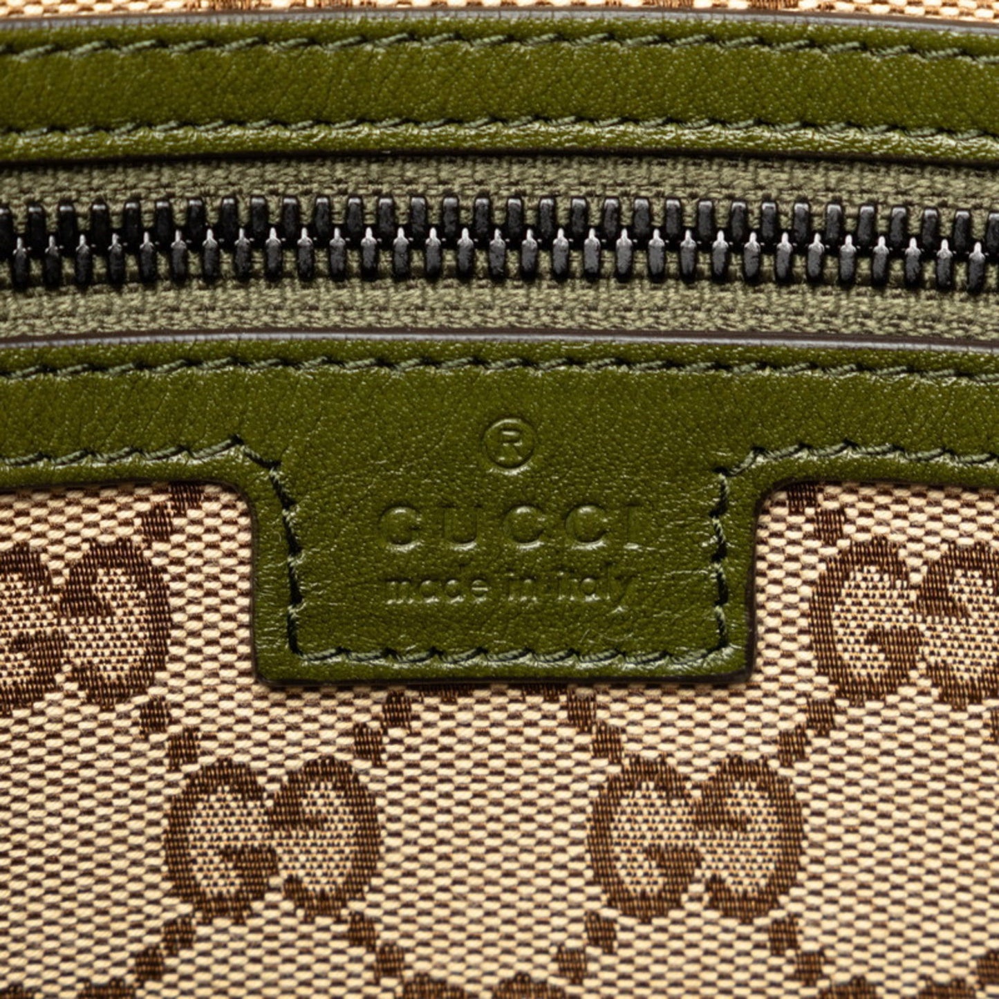 Gucci Khaki Leather Tote Bag