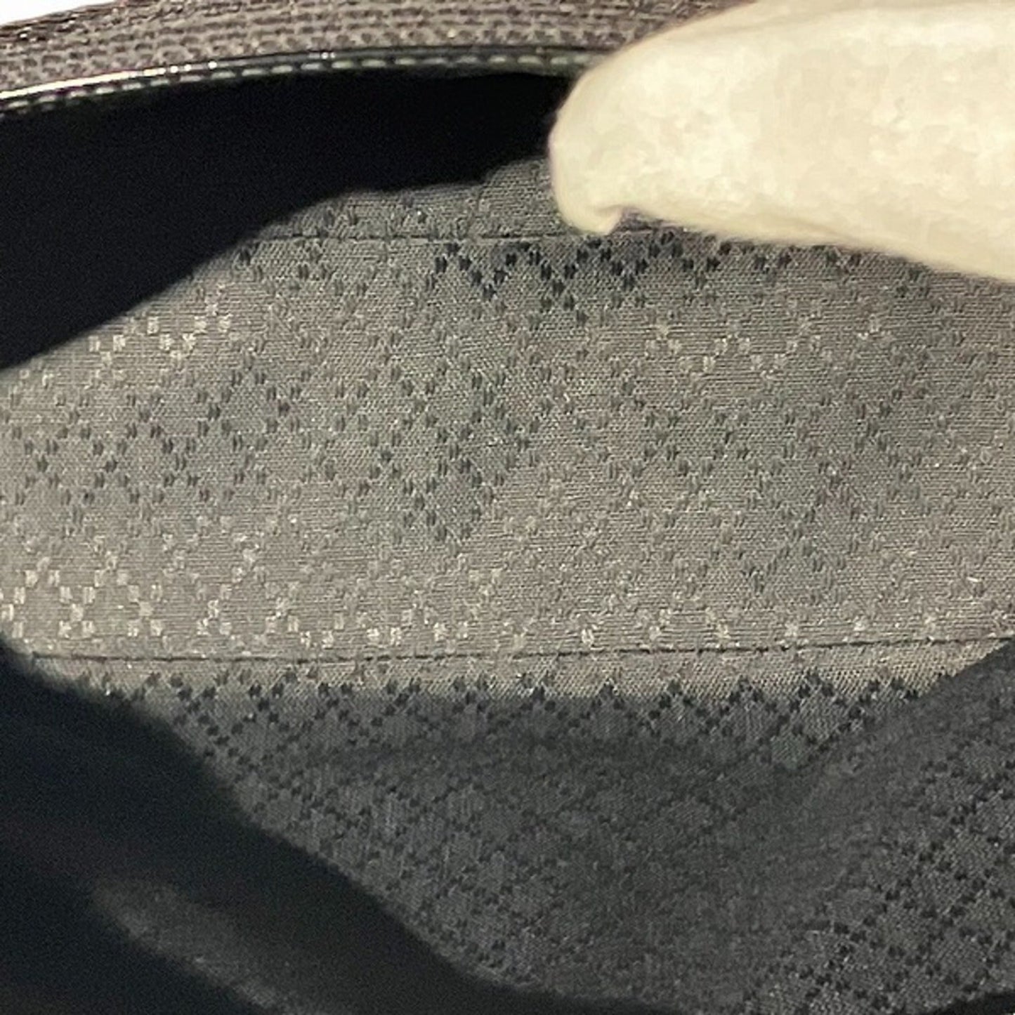 Gucci Black Canvas Leather Handbag Tote Bag