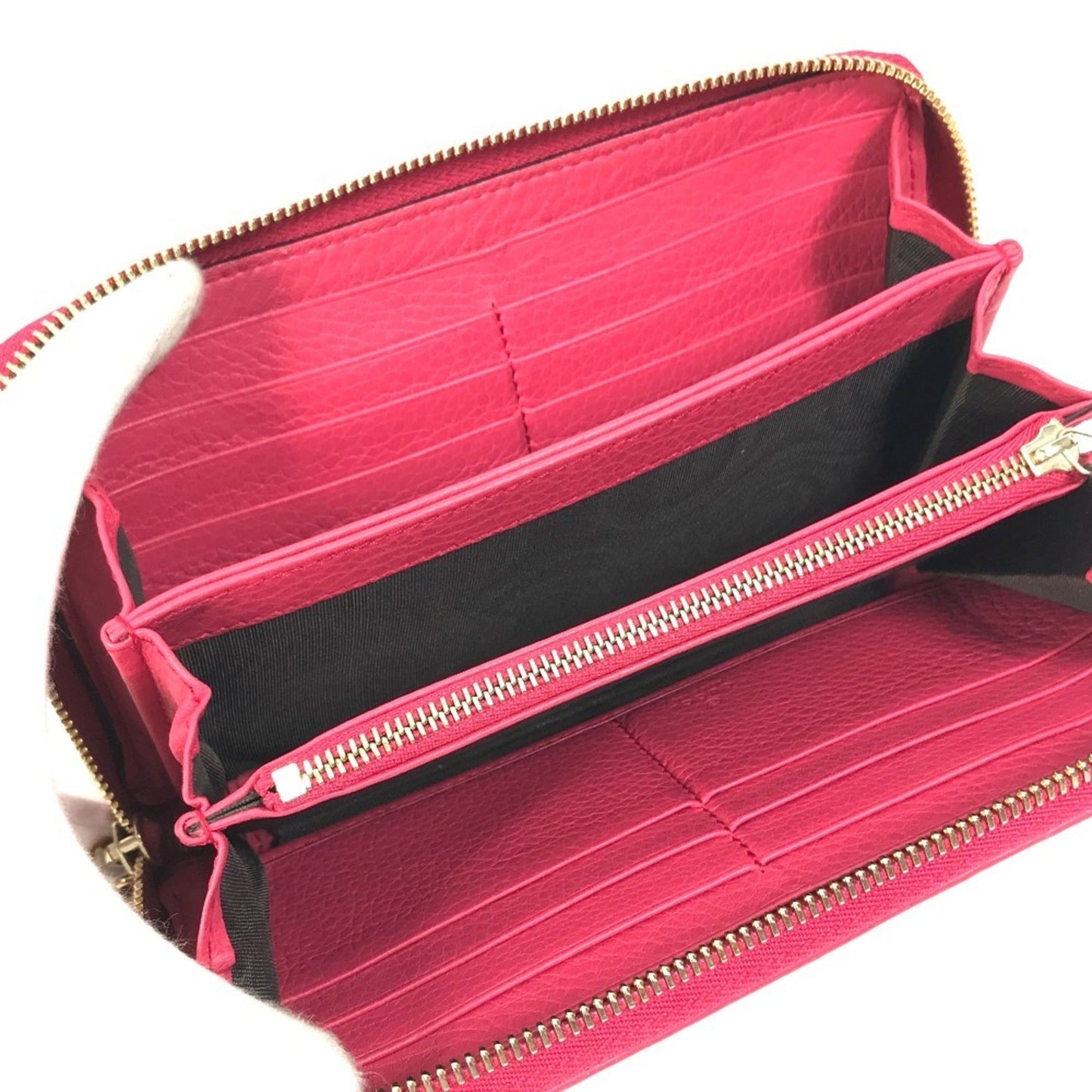 Gucci Red Color Leather Long Wallet (Bi-Fold)