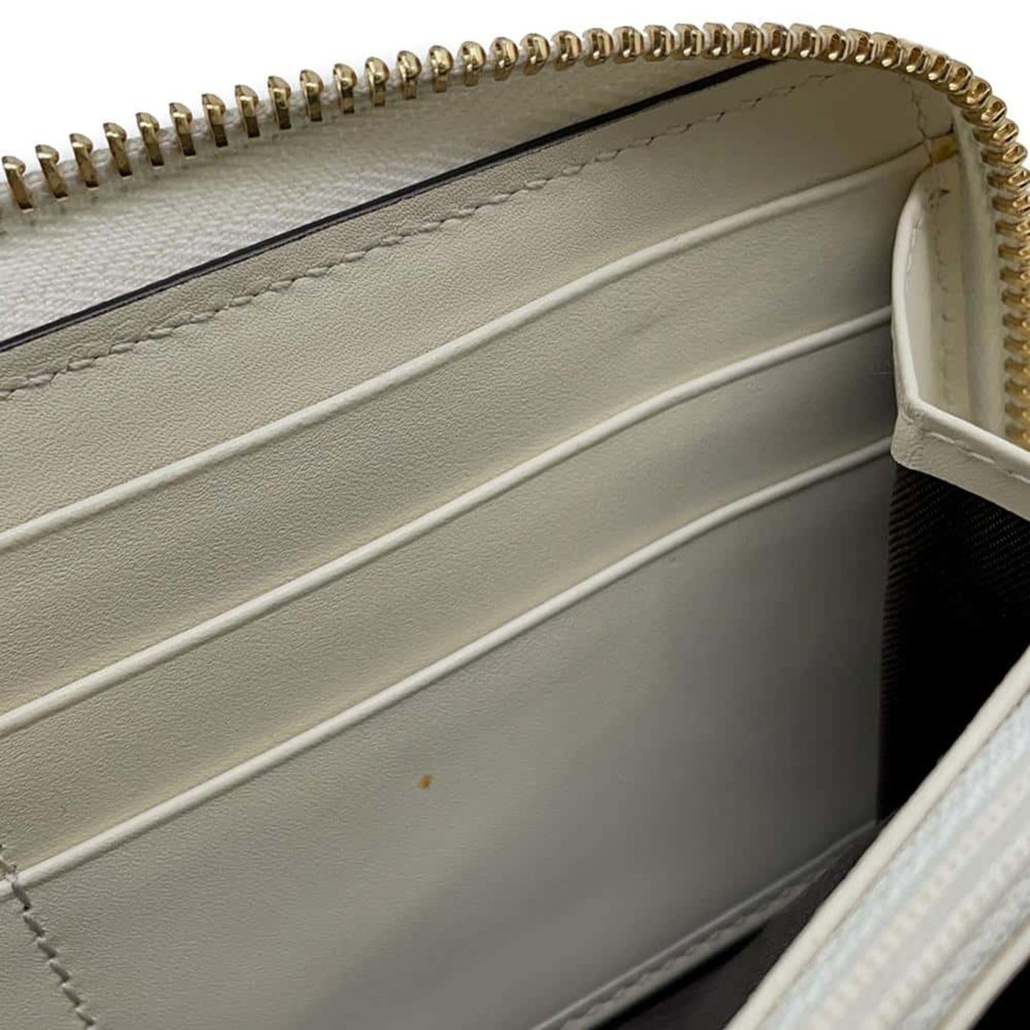 Gucci White Leather Long Wallet (Bi-Fold)