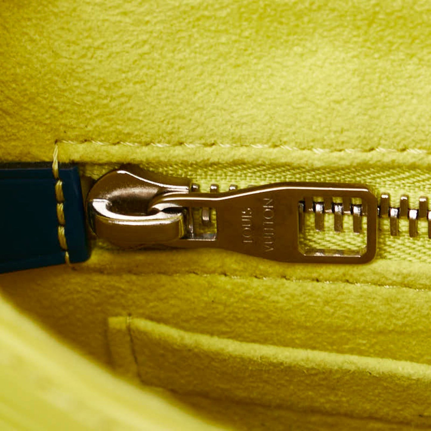 Louis Vuitton Dark Blue Yellow Leather Handbag Shoulder Bag