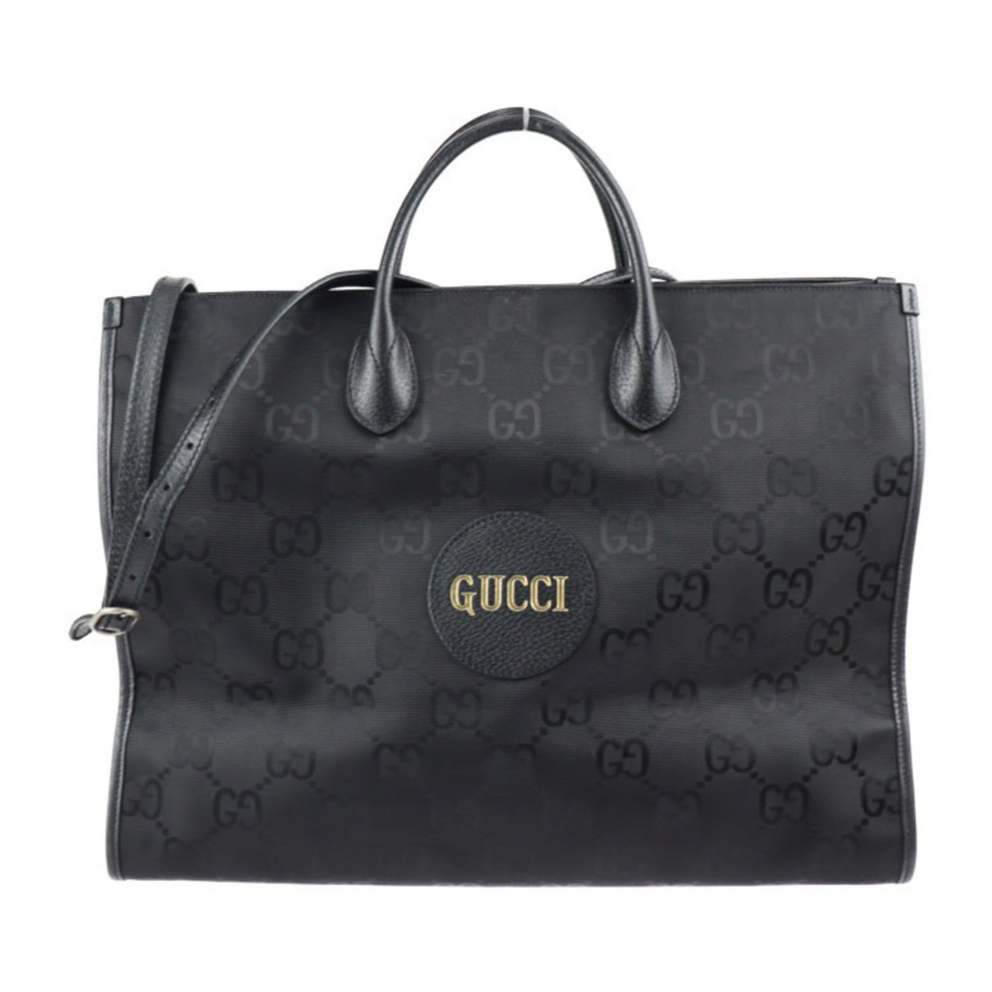 Gucci Black Nylon Leather Handbag Shoulder Bag ()