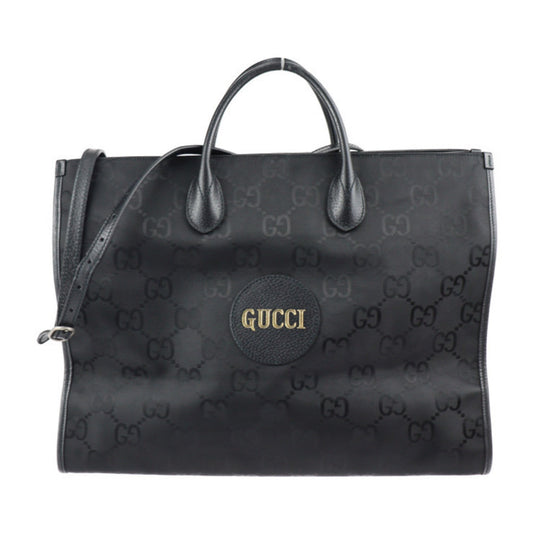 Gucci Black Nylon Leather Handbag Shoulder Bag ()