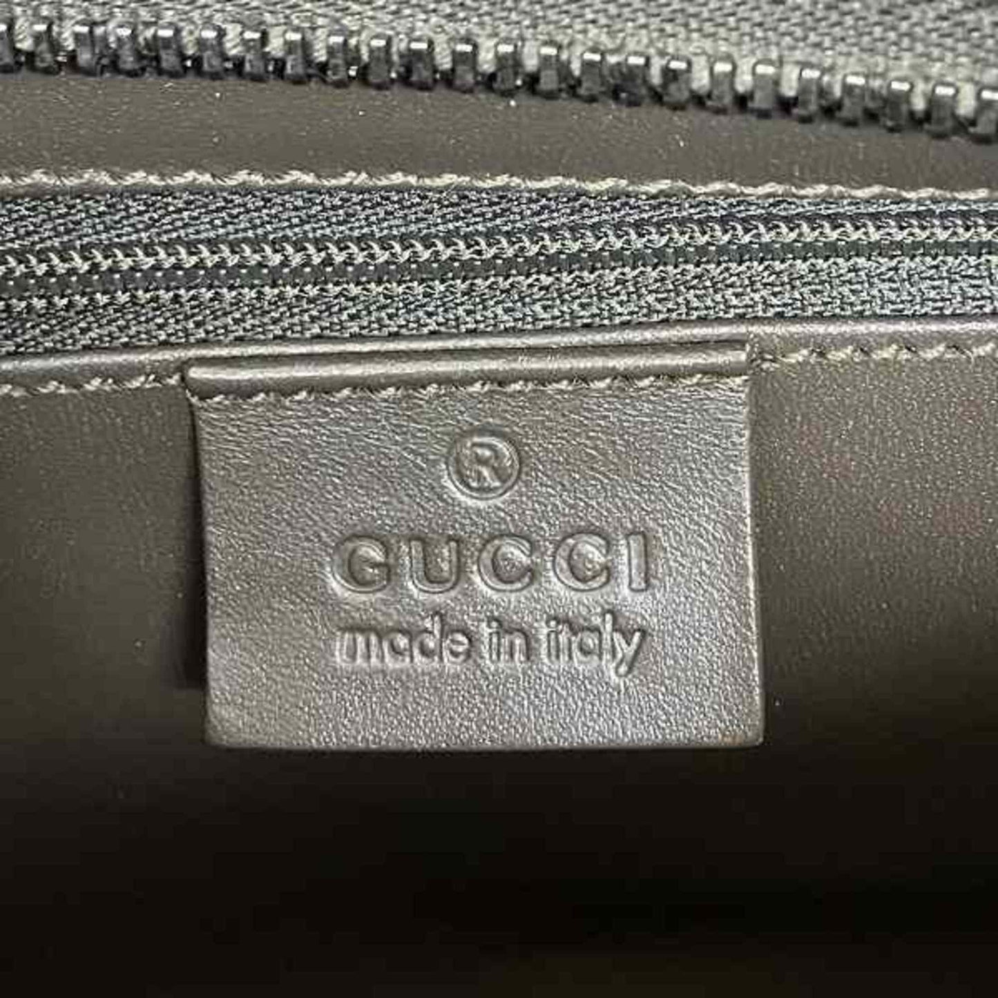 Gucci Khaki Leather Canvas Handbag Shoulder Bag