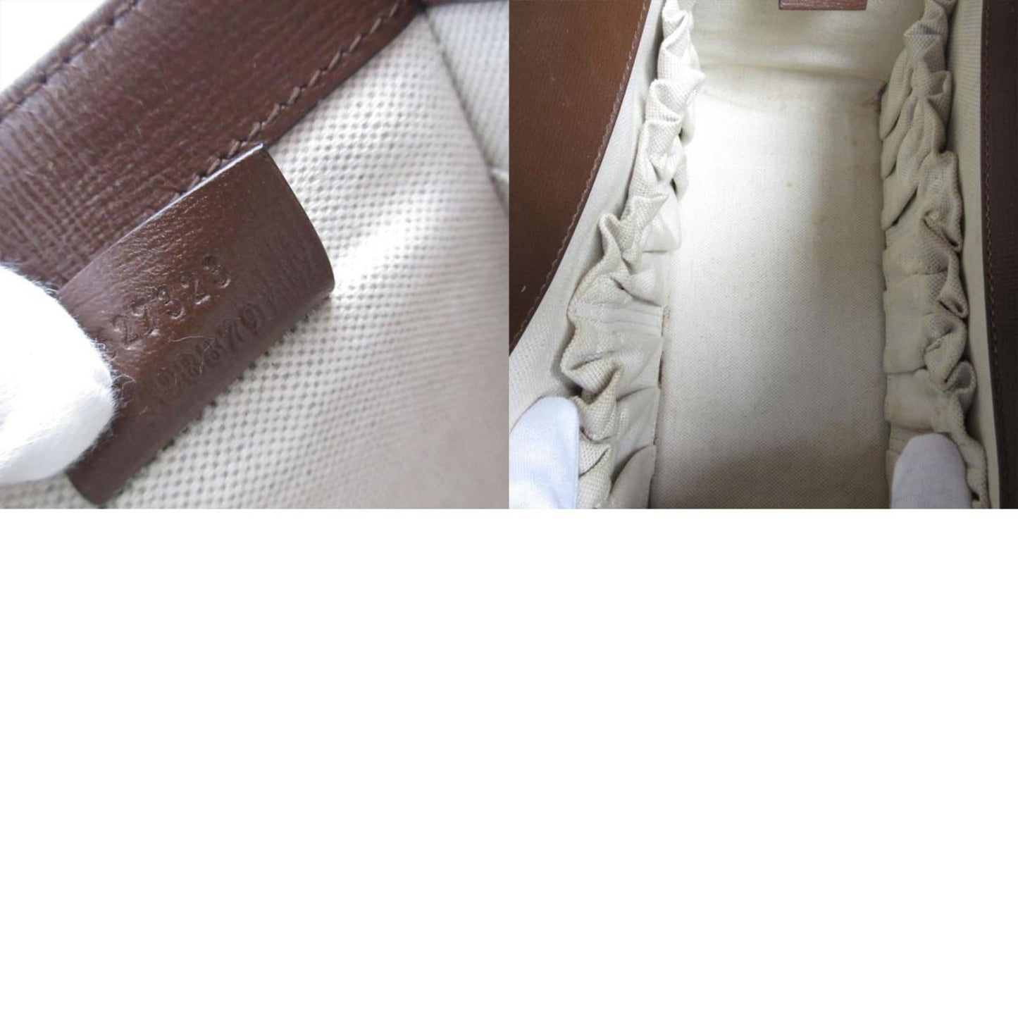 Gucci Beige Brown Pvc Leather Handbag