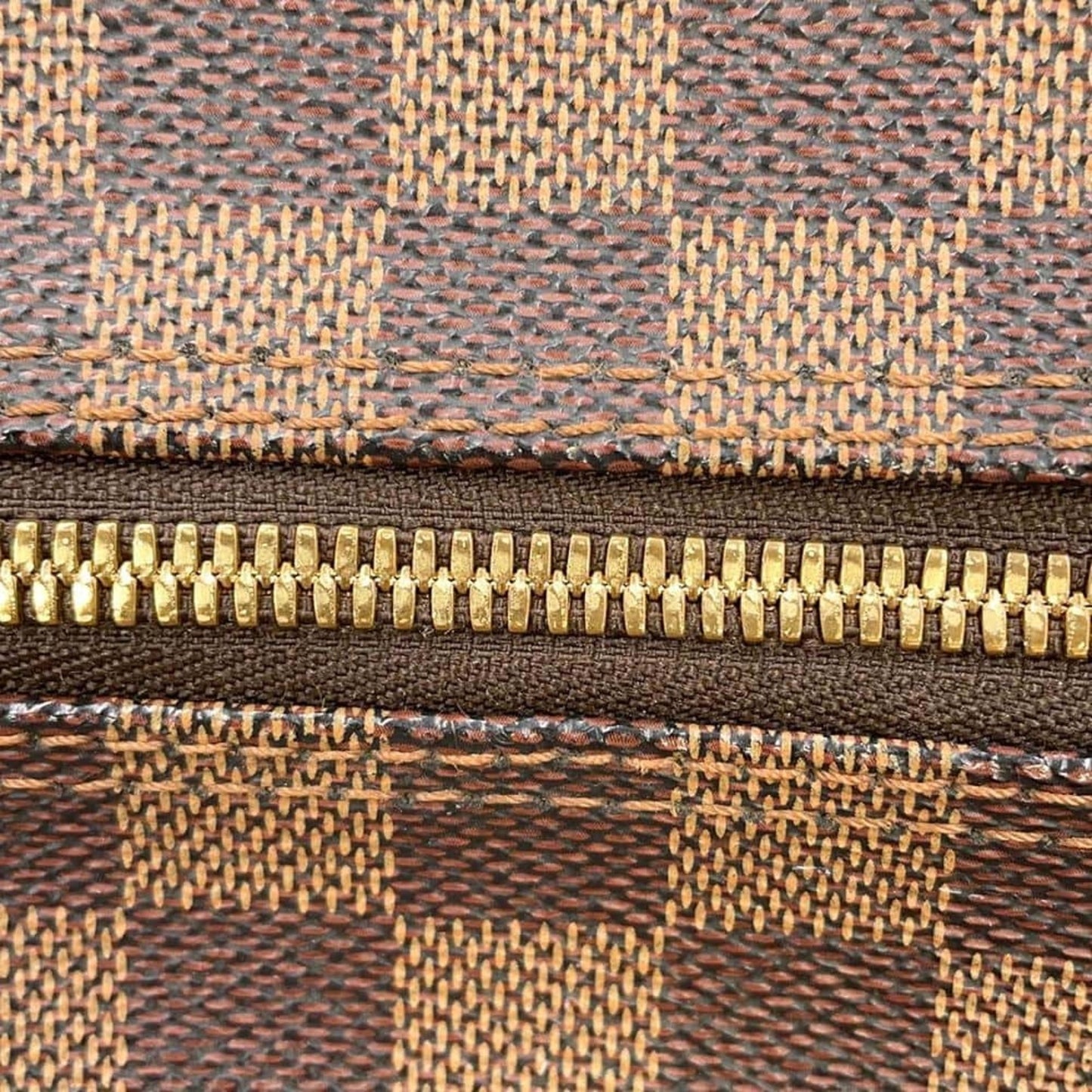 Louis Vuitton Brown Red Color Damier Canvas Shoulder Bag