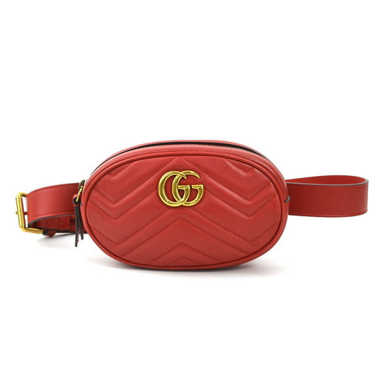 Gucci Red Color Leather Fanny Pack ()