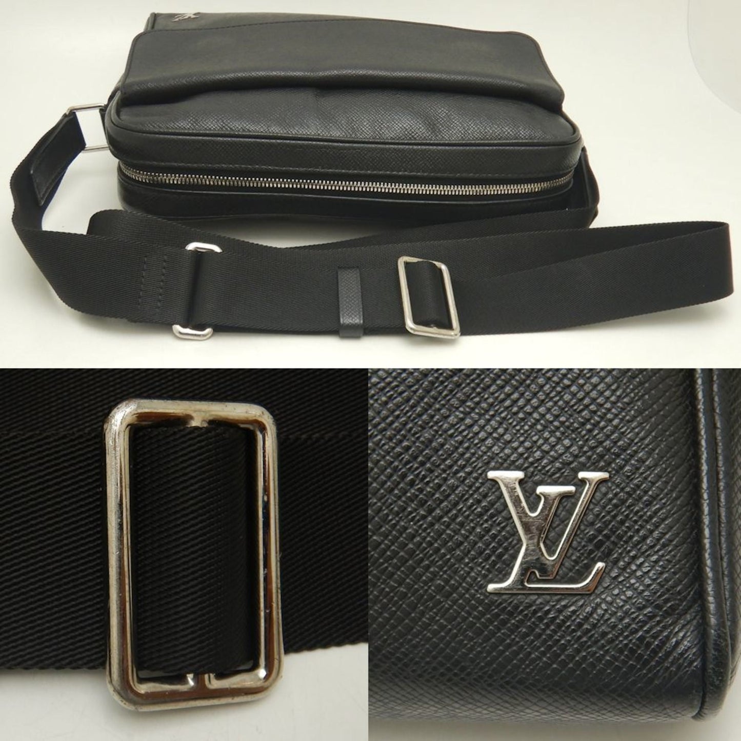 Louis Vuitton Noir Taiga Leather Shoulder Bag