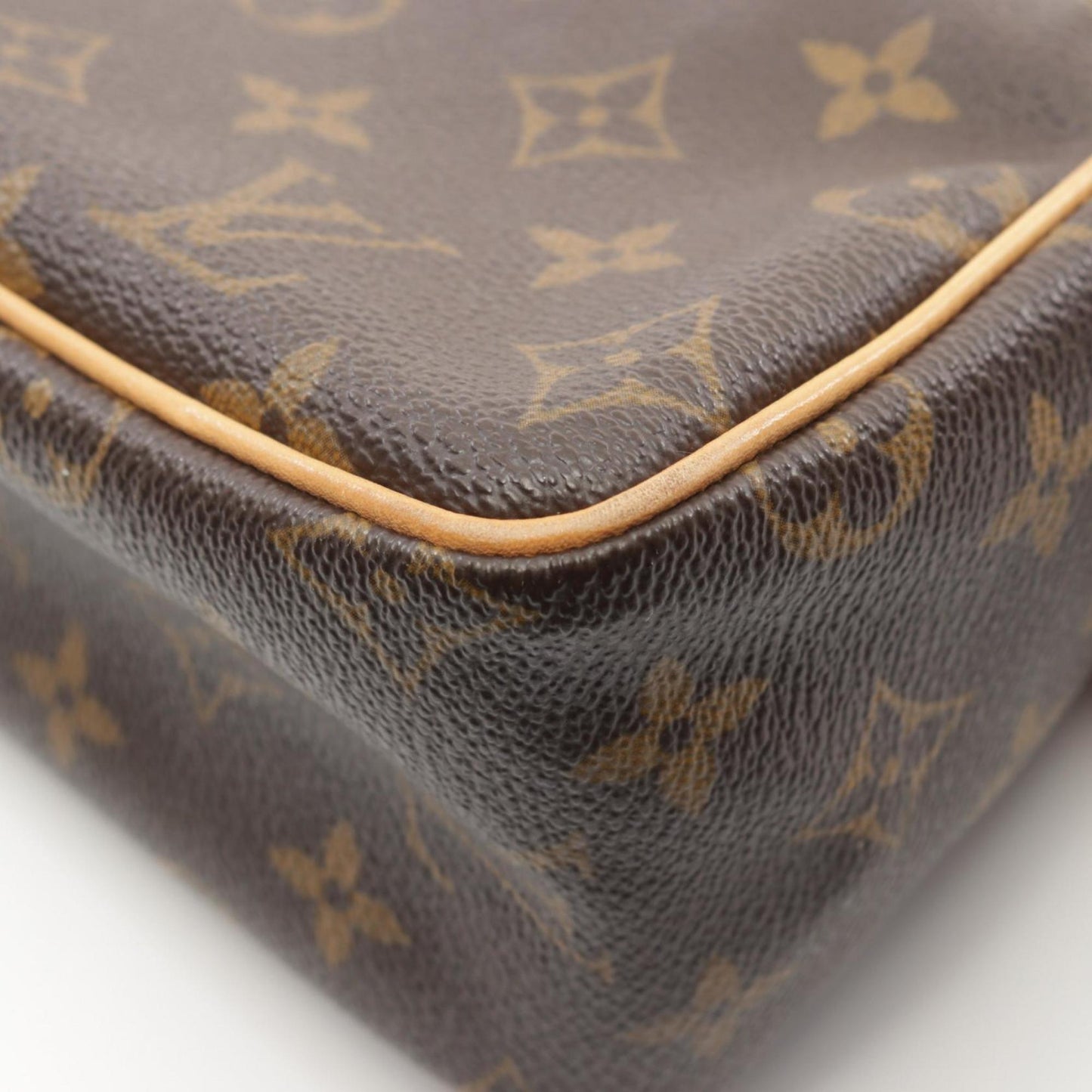 Louis Vuitton Monogram Brown Coated Canvas Leather Shoulder Bag