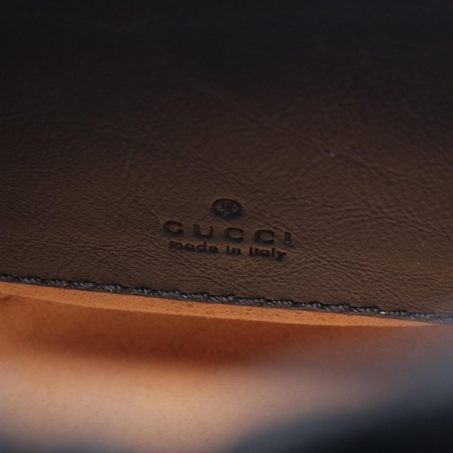 Gucci Navy White Leather Shoulder Bag