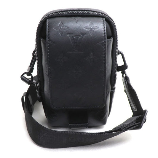 Louis Vuitton Black Monogram Shadow Leather Pouch Shoulder Bag ()