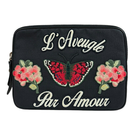 Gucci Black Canvas Clutch Bag ()