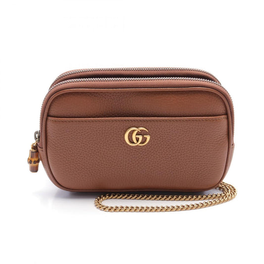 Gucci Brown Leather Shoulder Bag ()