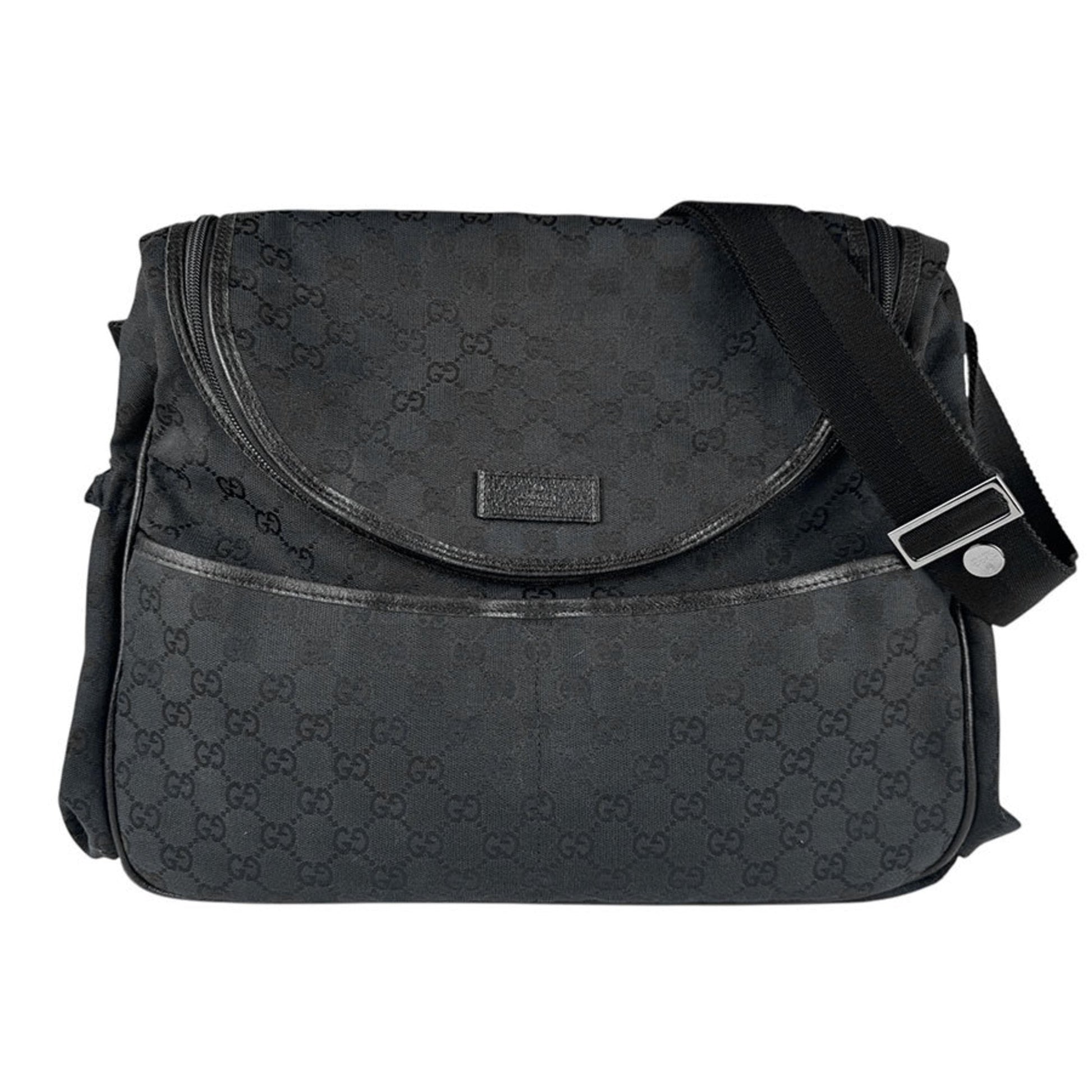 Gucci Black Gg Canvas Shoulder Bag ()