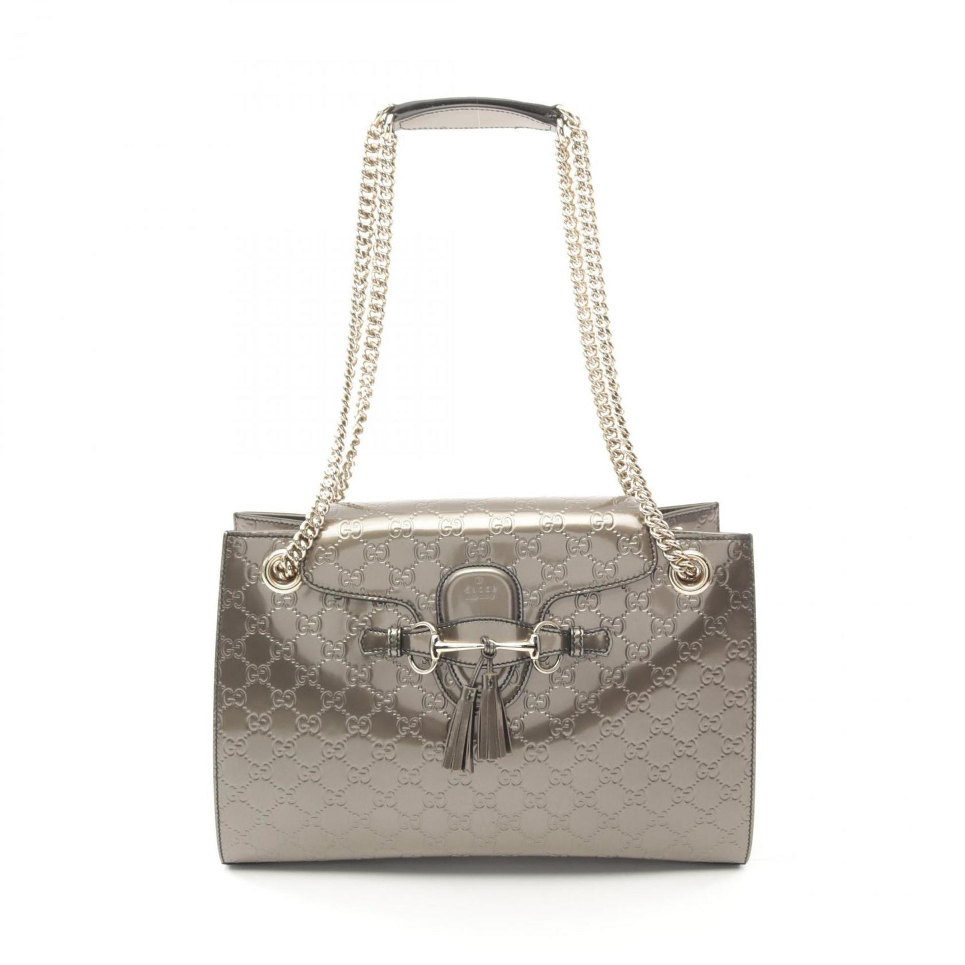 Gucci Silver Patent Leather Shoulder Bag ()