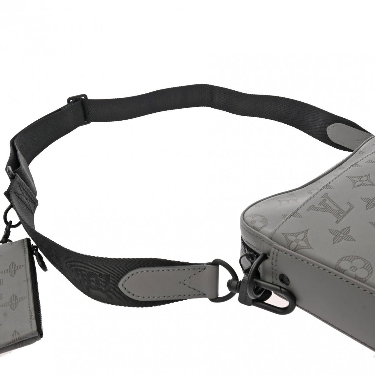Louis Vuitton Gray Leather Shoulder Bag
