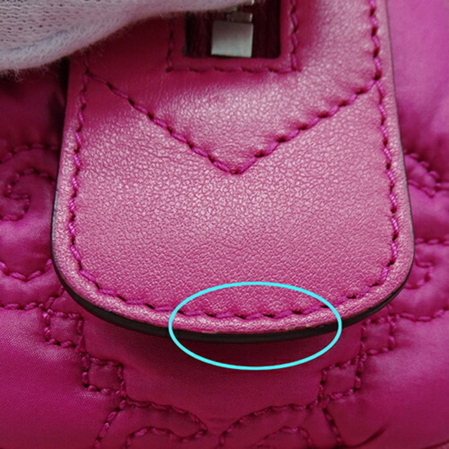 Gucci Pink Nylon Leather Handbag Shoulder Bag