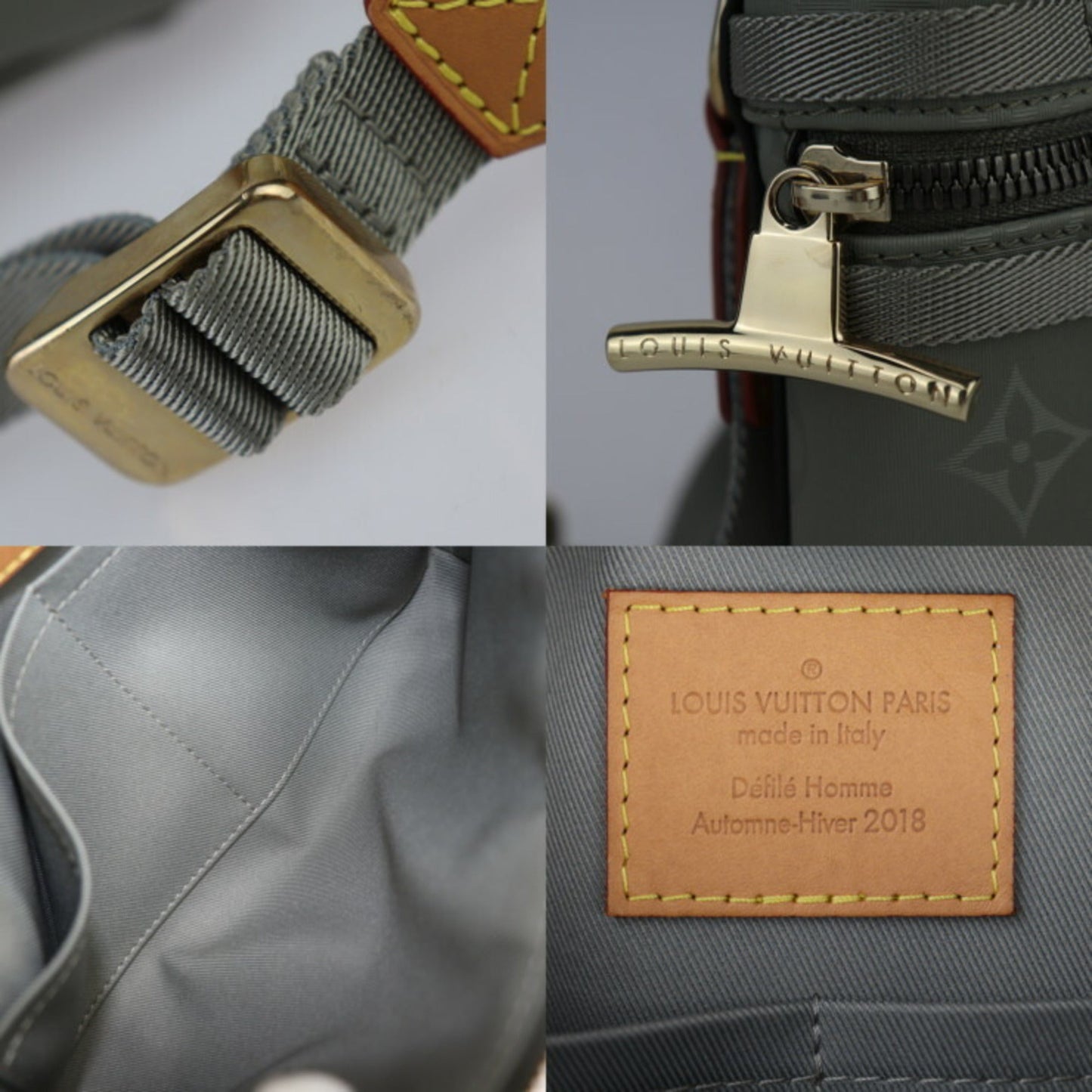 Louis Vuitton Gray Nylon Canvas Leather Pochette Shoulder Bag