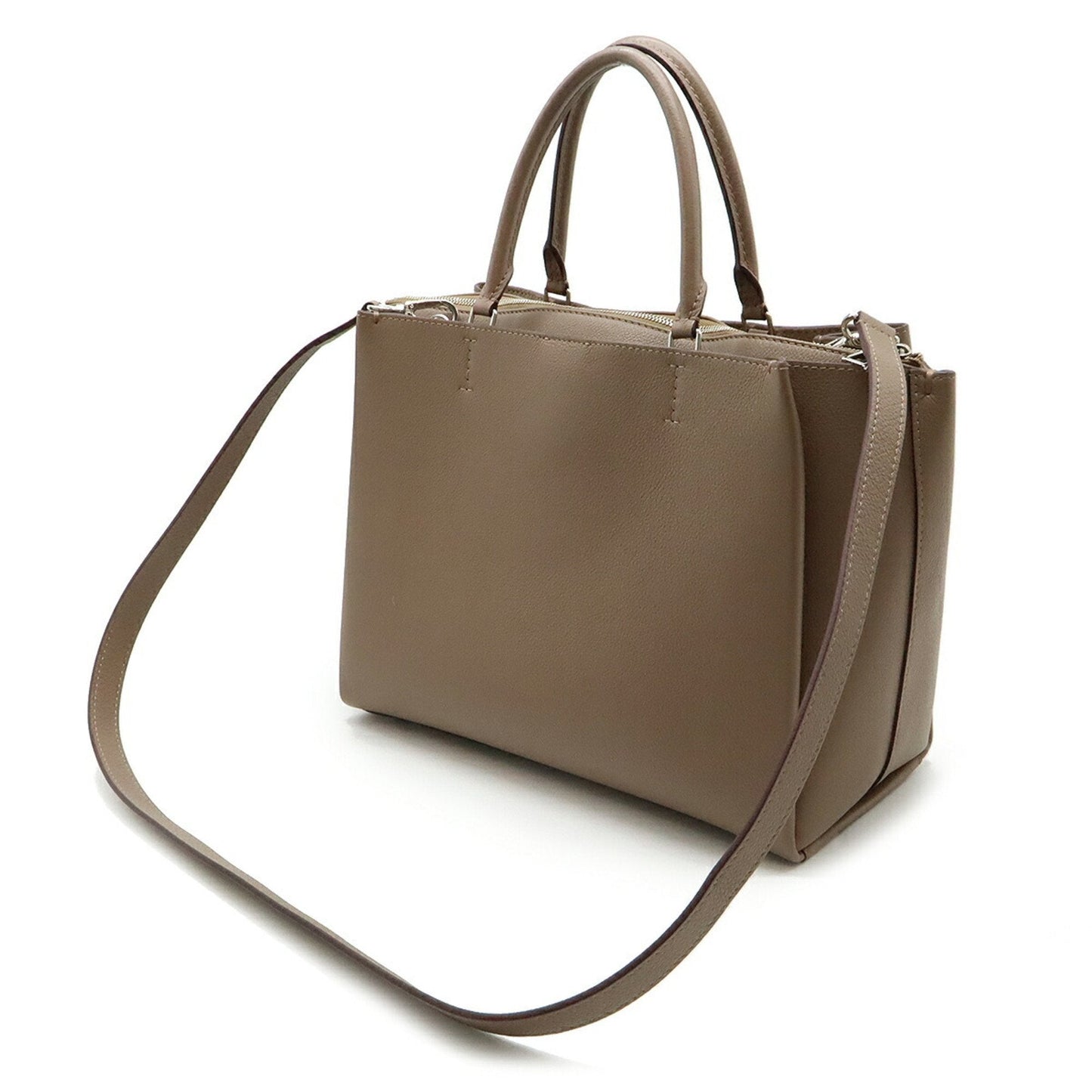 Louis Vuitton Brown Leather Handbag Shoulder Bag Tote Bag