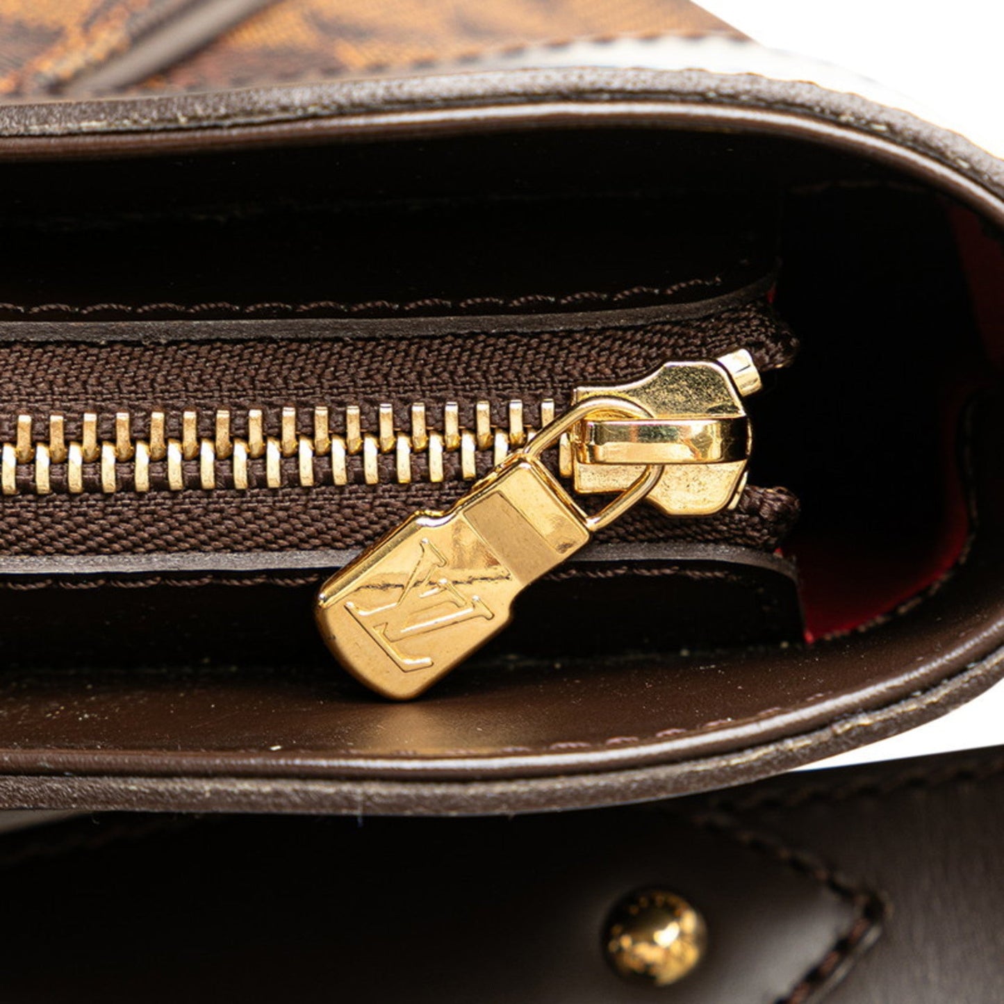 Louis Vuitton Brown Pvc Leather Pochette Pouch Shoulder Bag