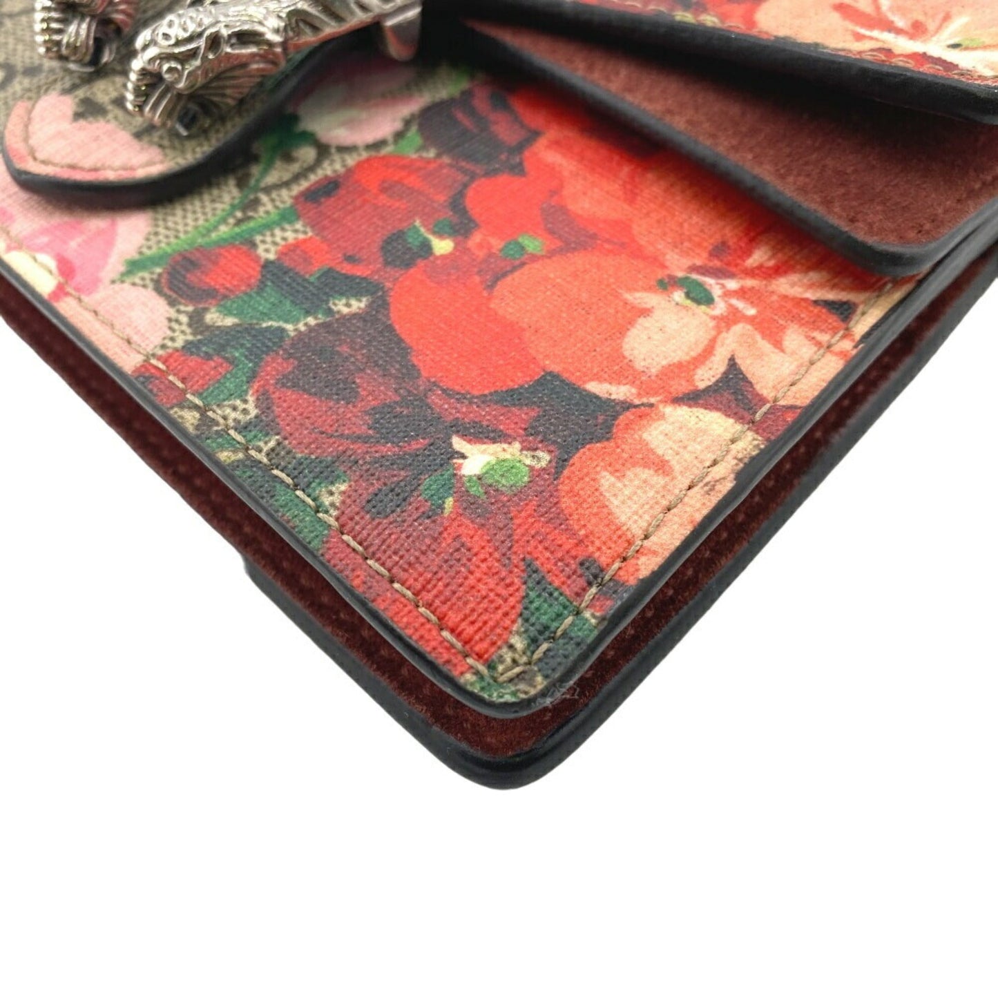 Gucci Beige Red Color Pvc Suede Shoulder Bag