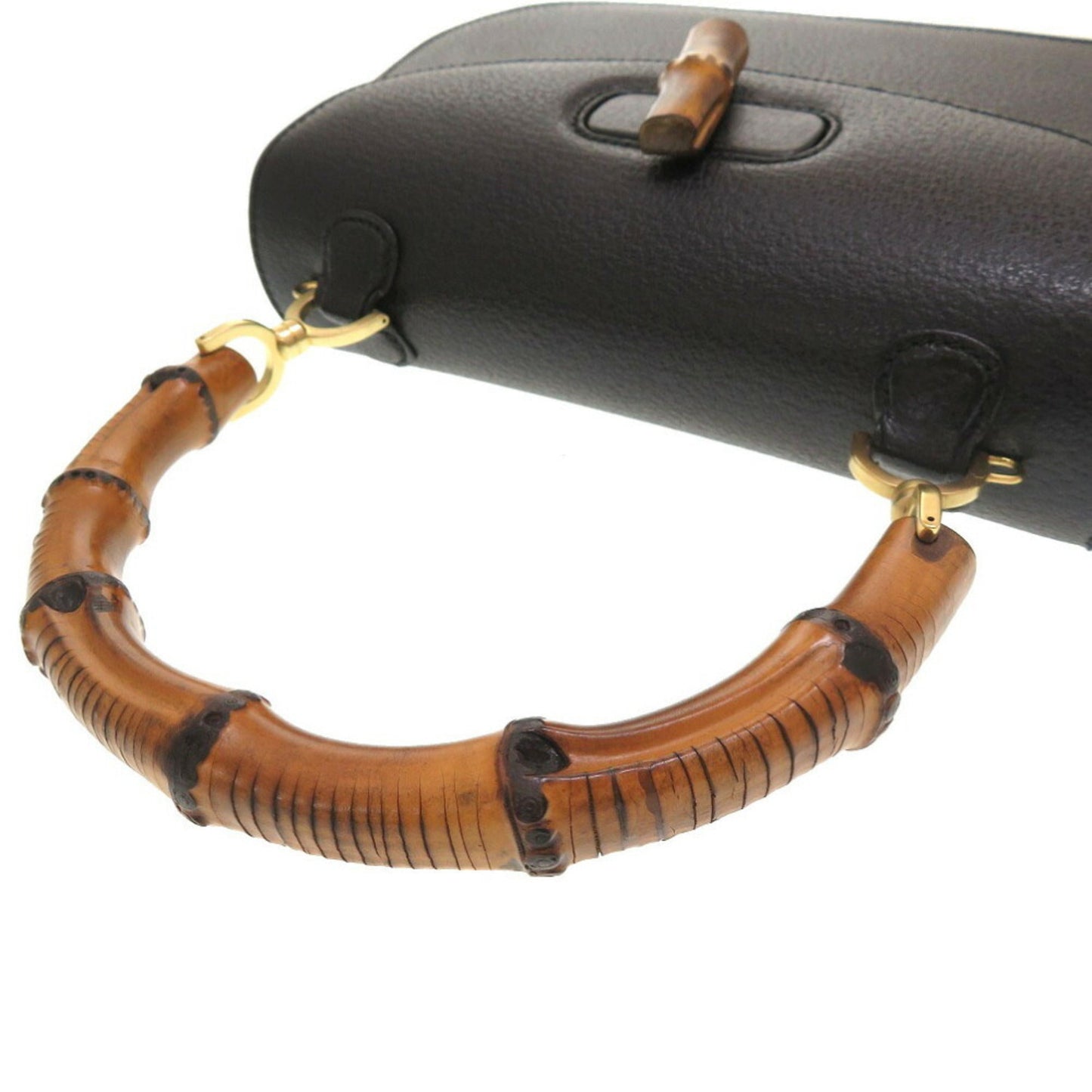Gucci Black Bamboo Handbag