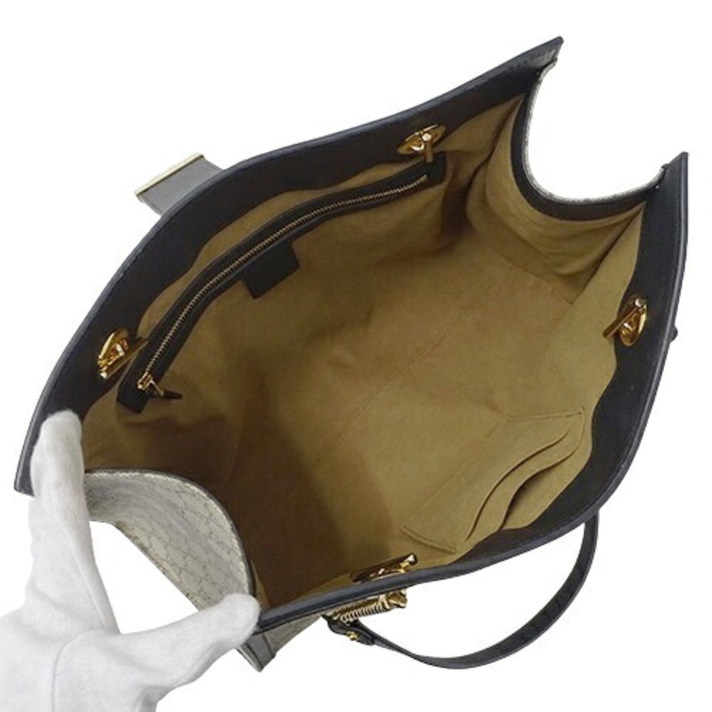Gucci Beige Black Brown Gg Supreme Shoulder Bag Tote Bag