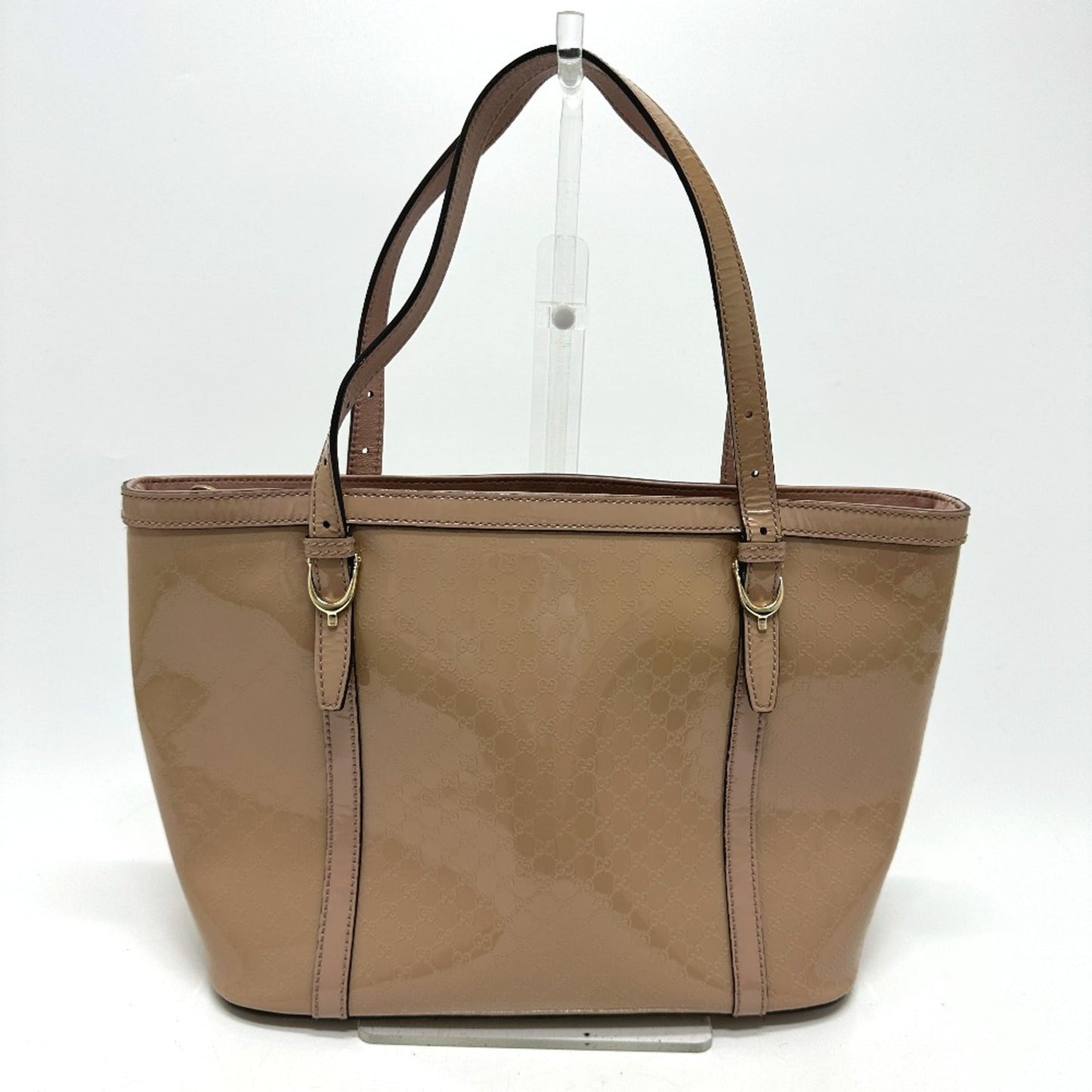 Gucci Beige Patent Leather Tote Bag