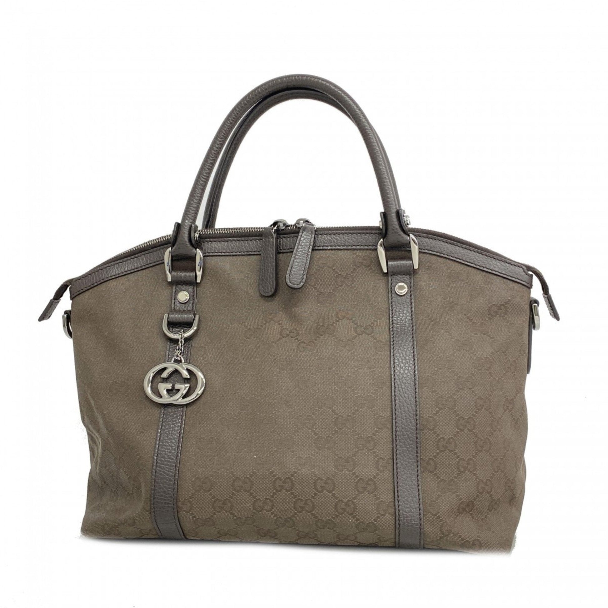 Gucci Brown Canvas Handbag ()