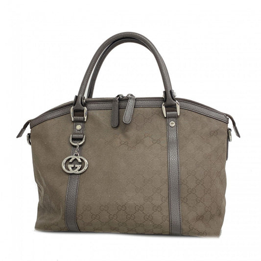 Gucci Brown Canvas Handbag ()