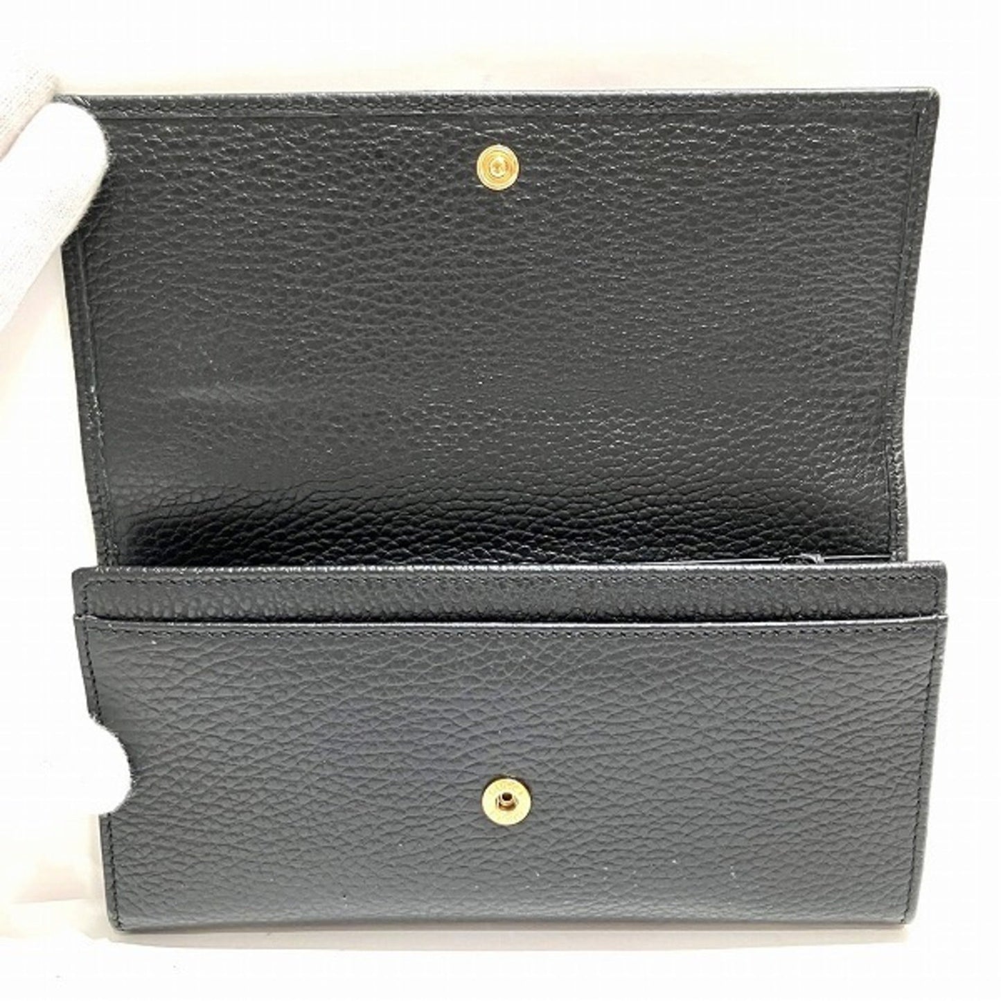 Gucci Black Leather Long Wallet (Bi-Fold)