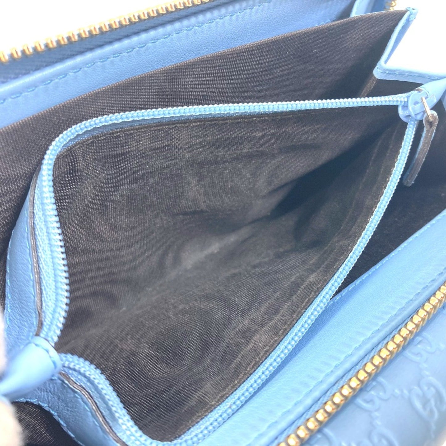Gucci Blue Leather Long Wallet (Bi-Fold)
