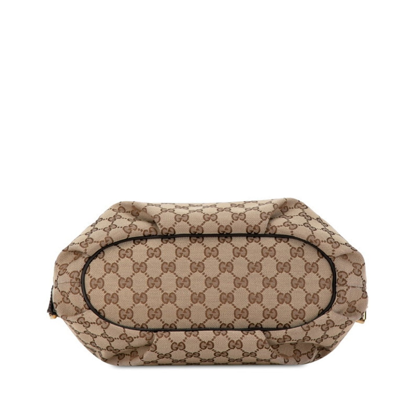 Gucci Beige Brown Canvas Leather Shoulder Bag
