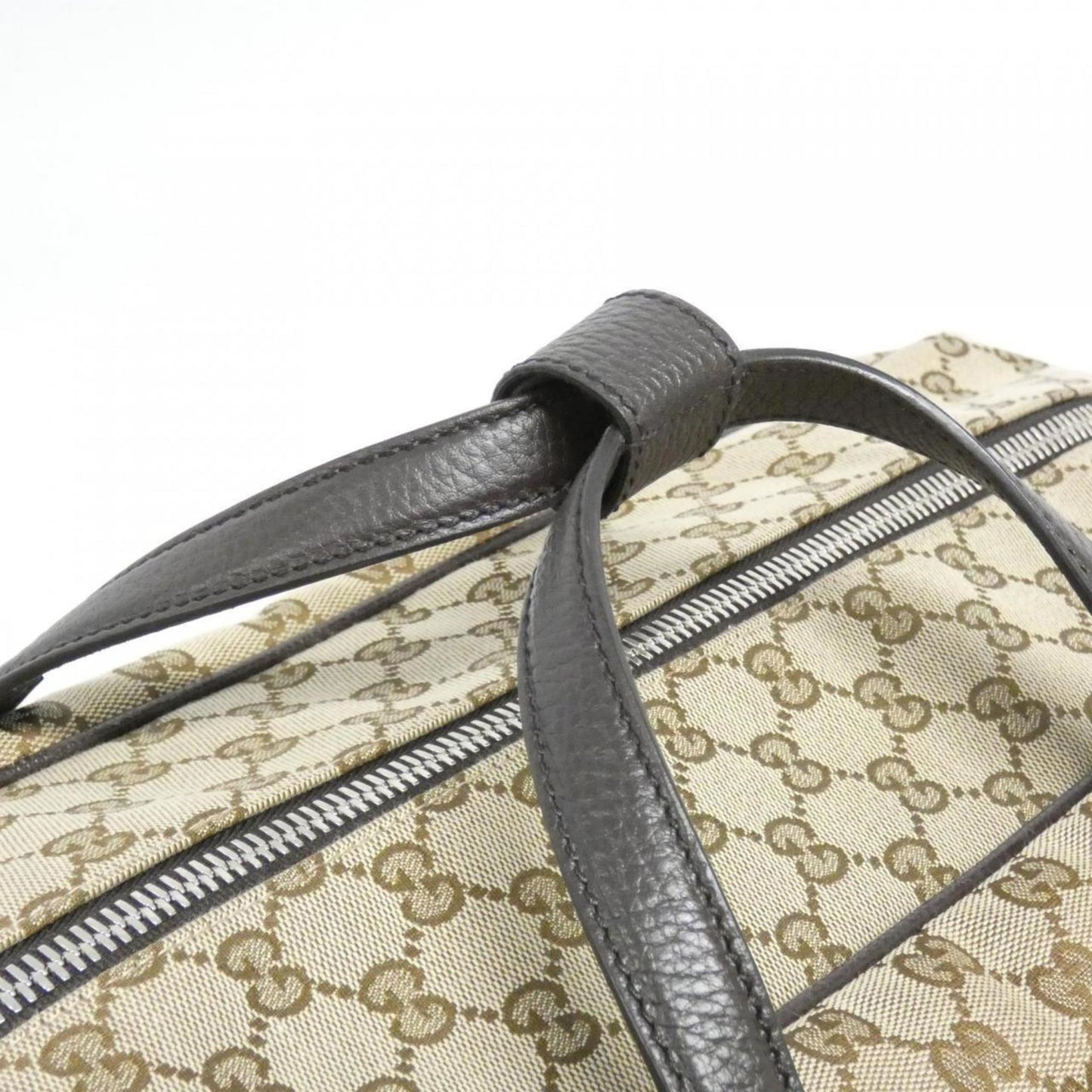 Gucci Beige Gg Canvas Boston Bag