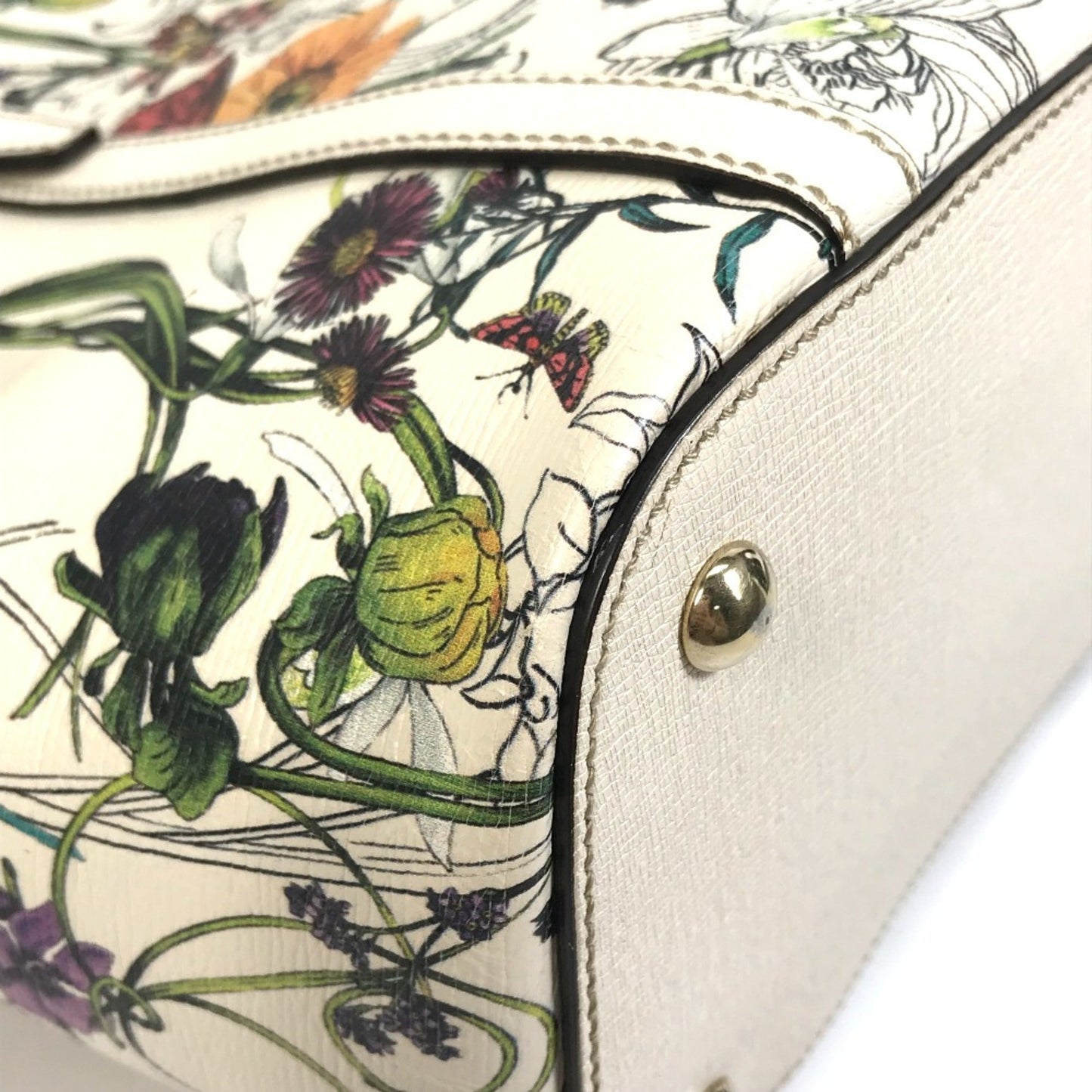 Gucci White Leather Tote Bag