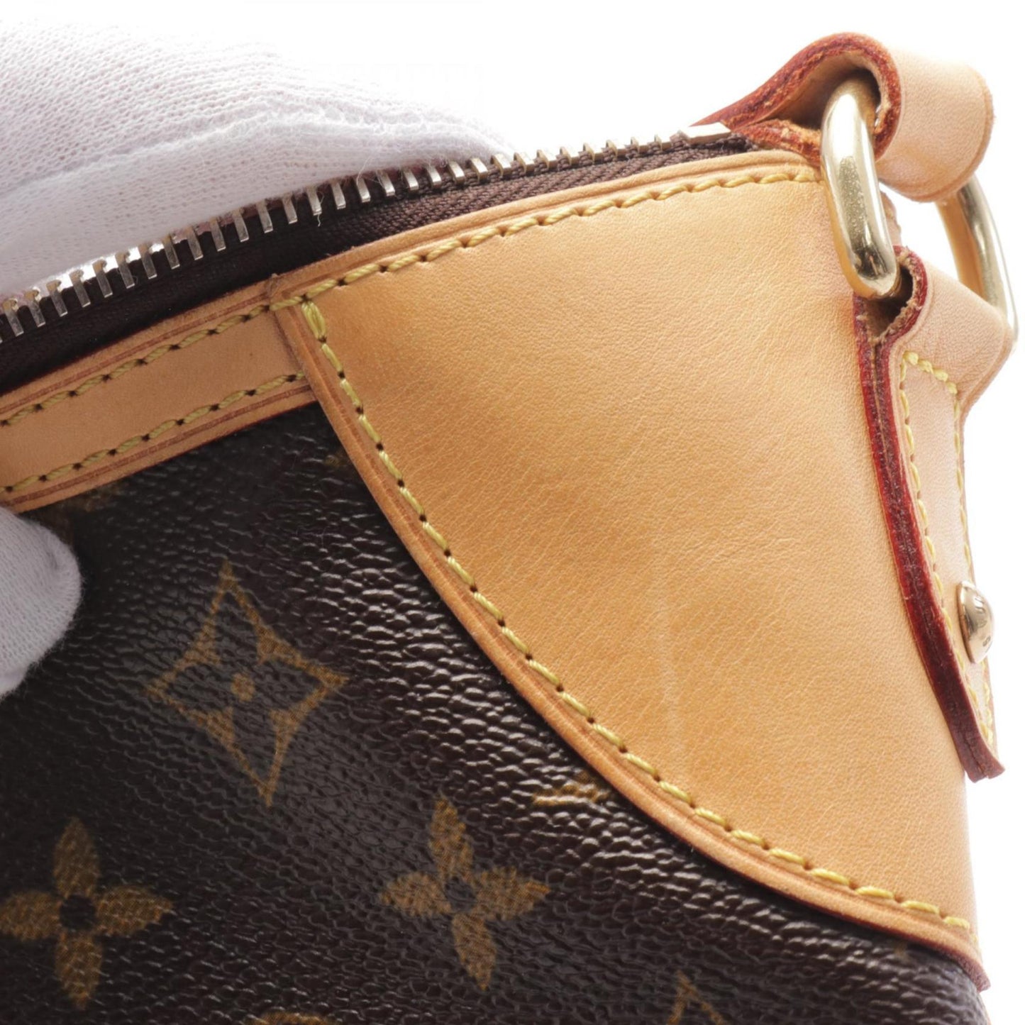 Louis Vuitton Brown Coated Canvas Leather Shoulder Bag