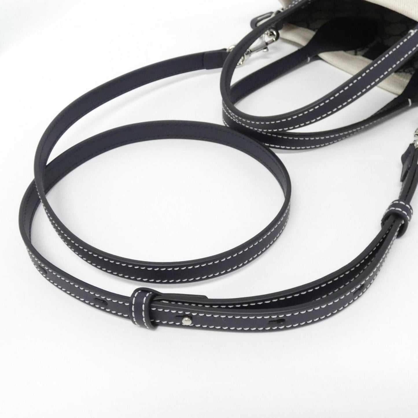Gucci Beige Black Cotton Leather Handbag