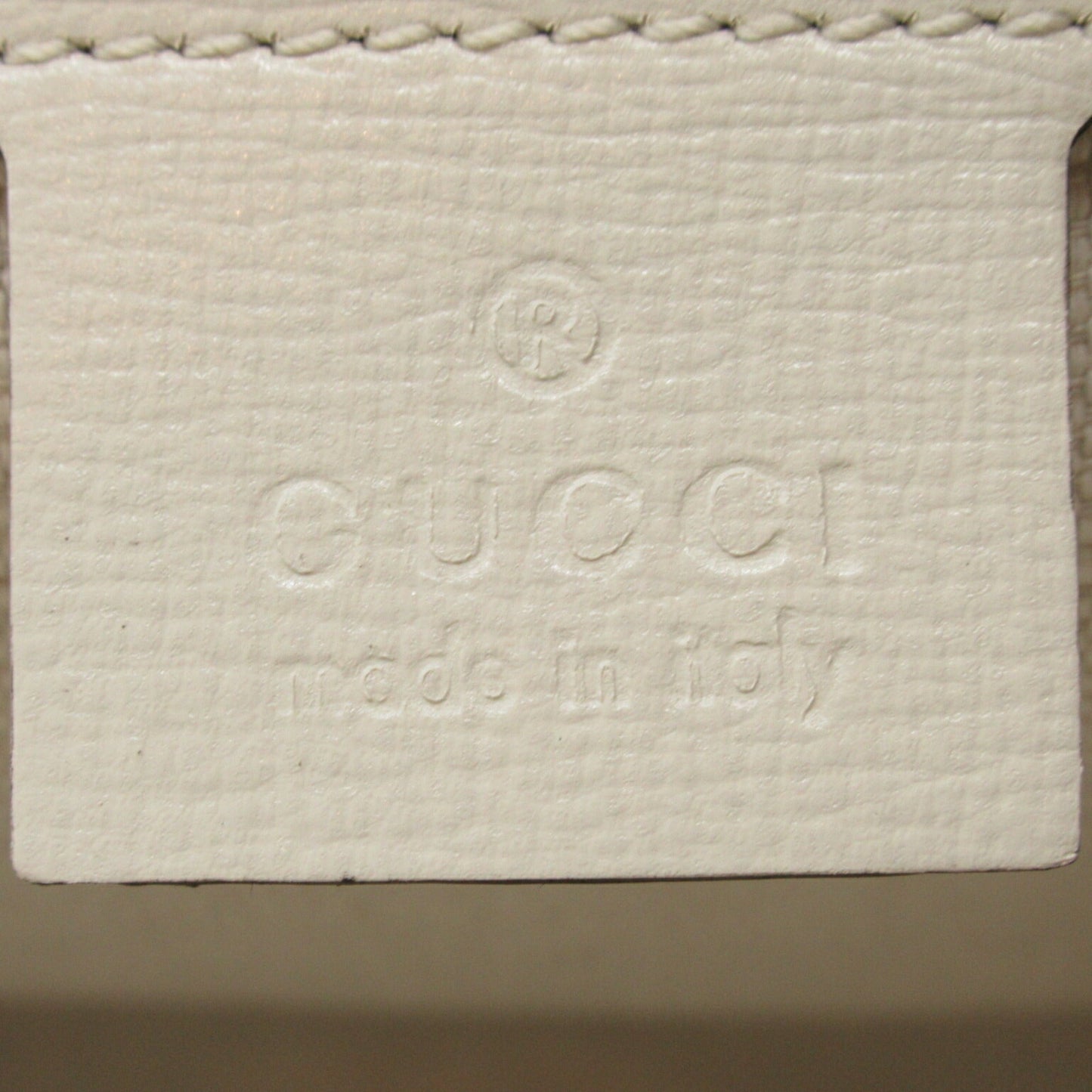 Gucci Beige White Coated Canvas Leather Shoulder Bag