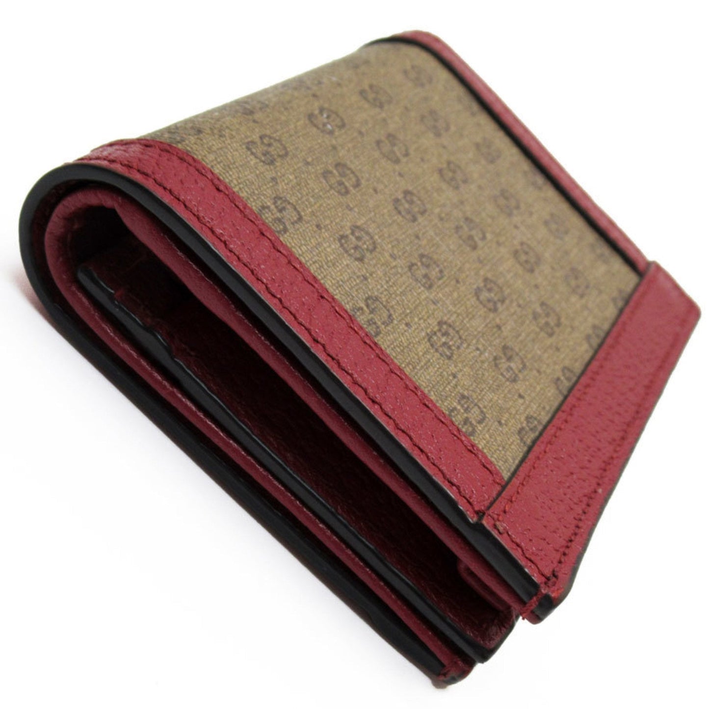 Gucci Brown Burgundy Pvc Leather Wallet (Bi-Fold)