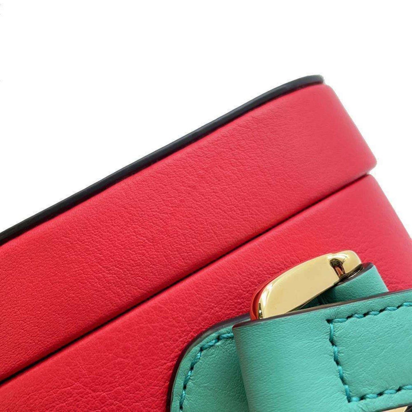 Gucci Green Red Color Leather Shoulder Bag