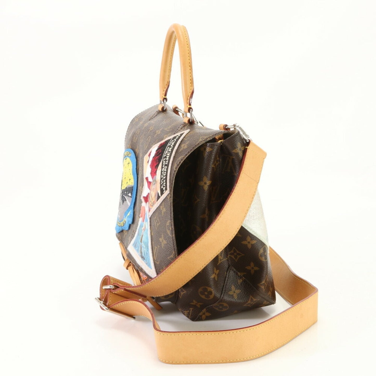 Louis Vuitton Monogram Brown Leather Coated Canvas Shoulder Bag