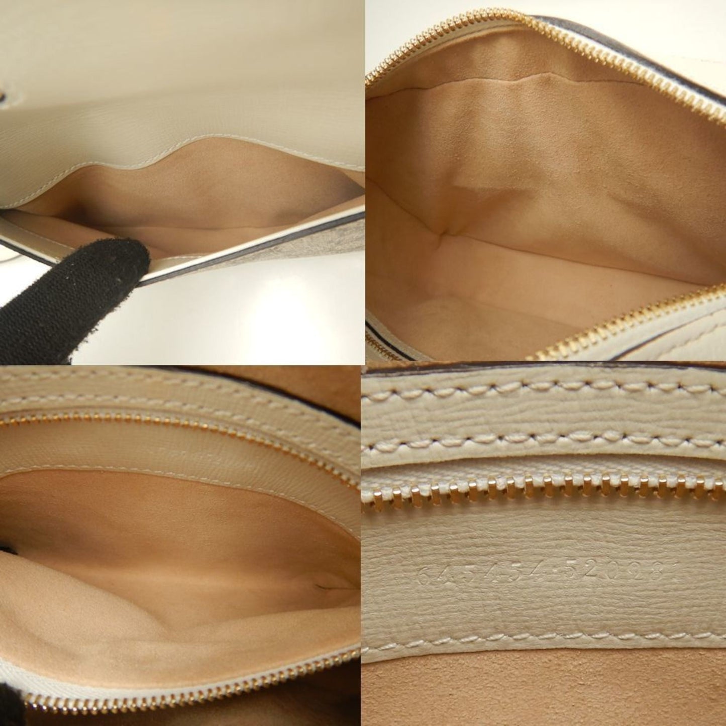 Gucci Beige Ivory Gg Supreme Canvas Leather Shoulder Bag