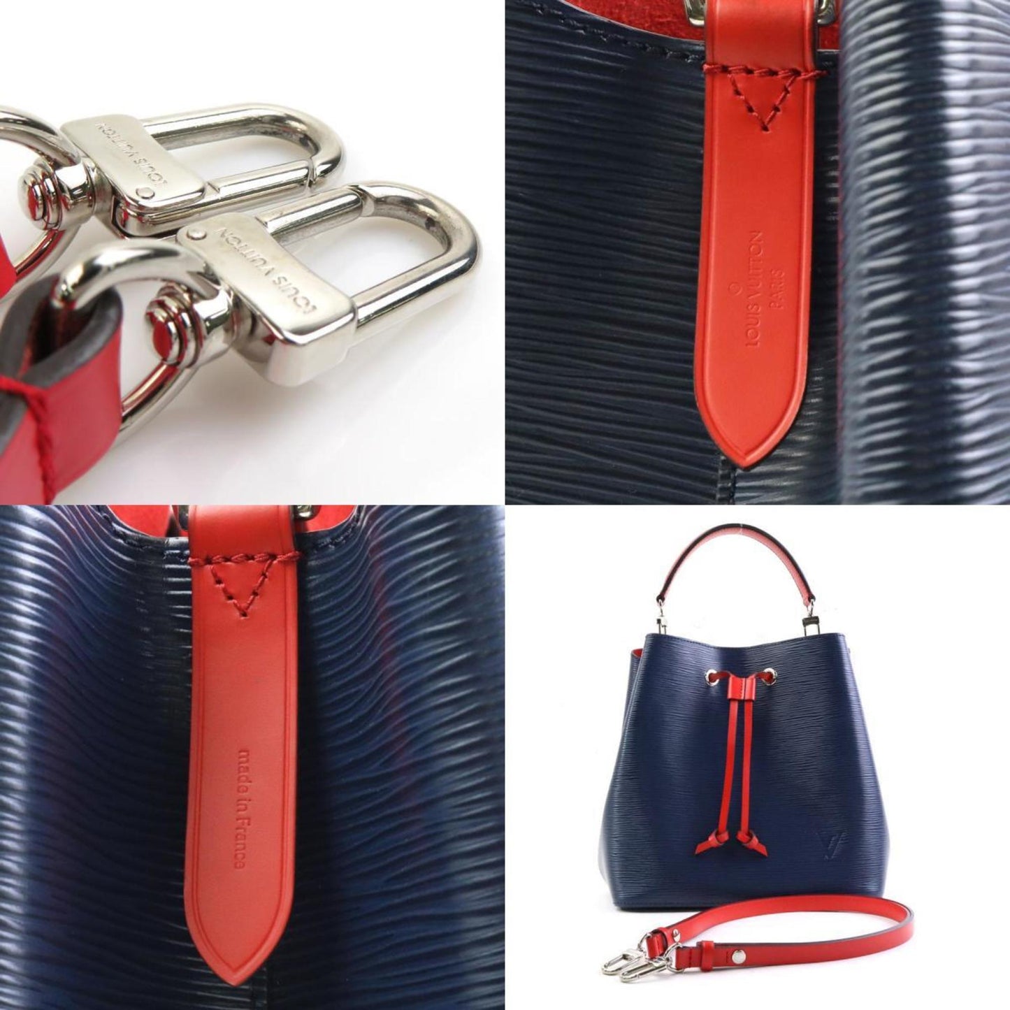 Louis Vuitton Navy Red Color Epi Leather Handbag Shoulder Bag