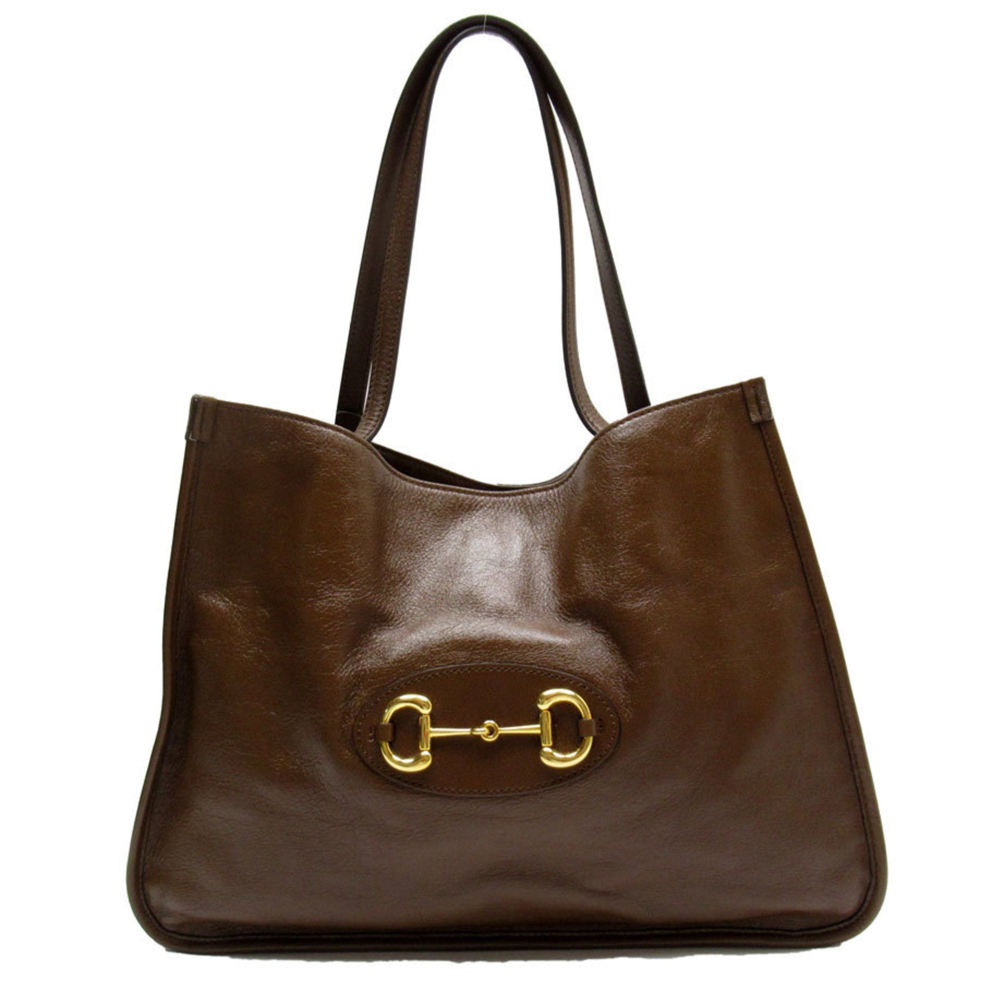 Gucci Brown Leather Shoulder Bag Tote Bag ()