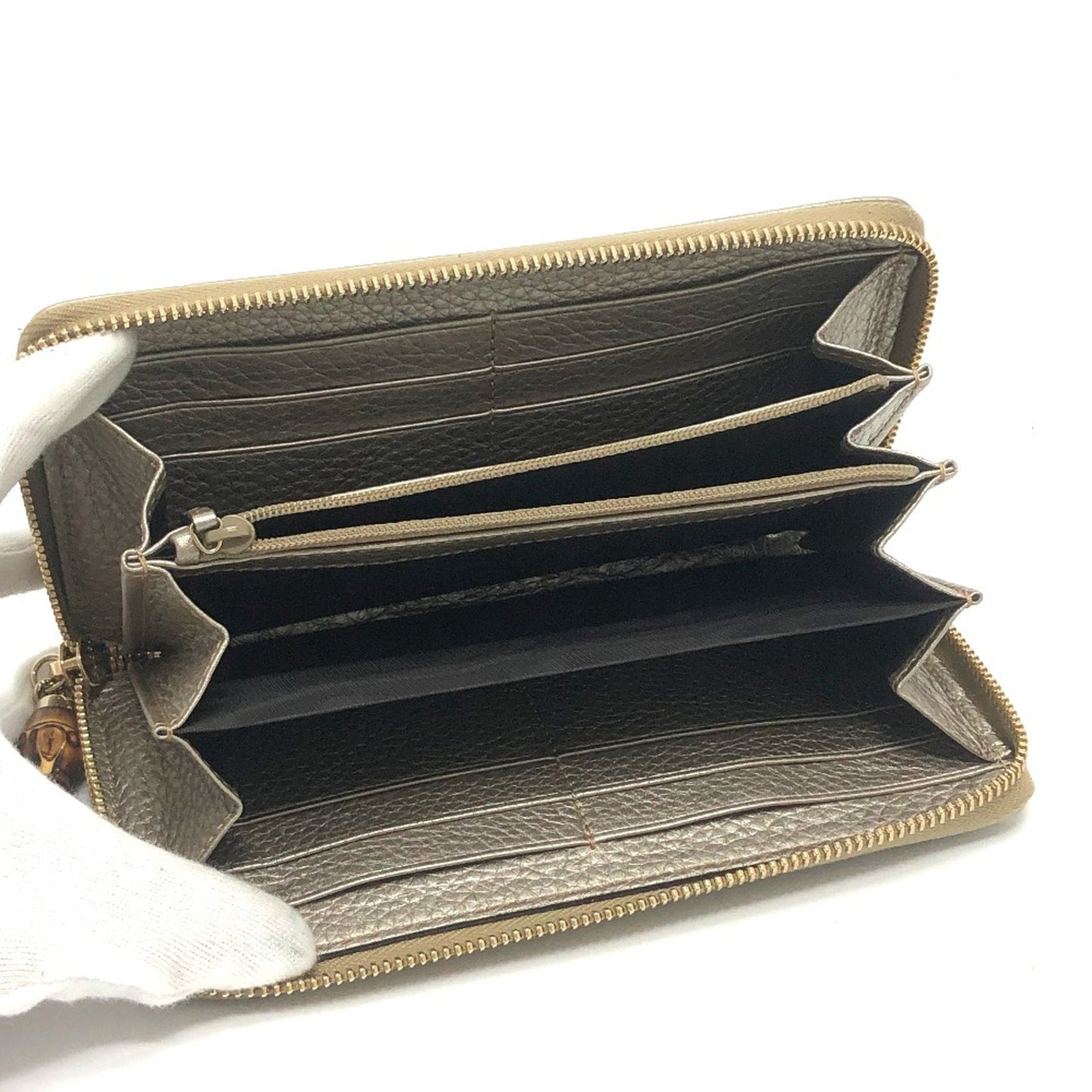 Gucci Gold Leather Long Wallet (Bi-Fold)