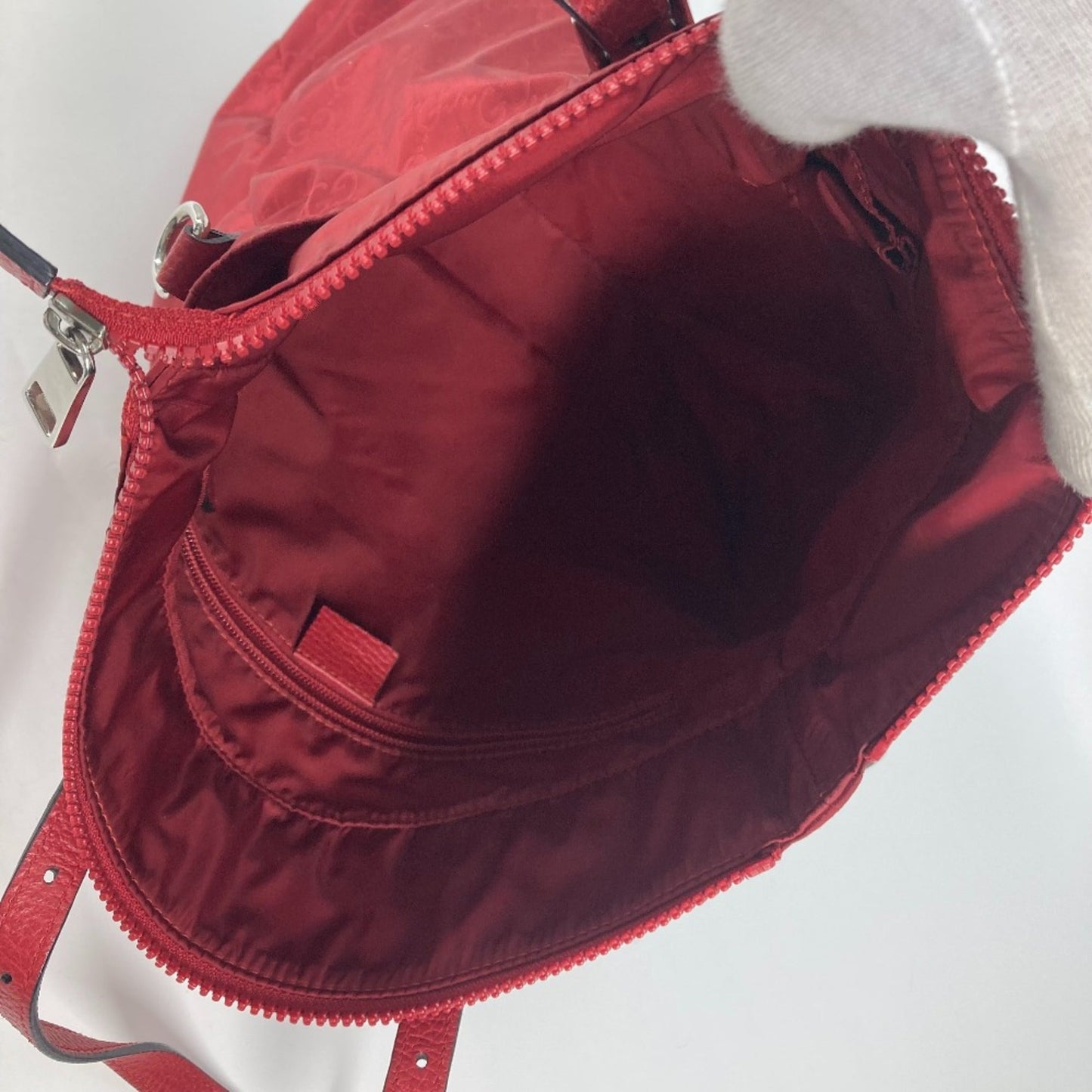 Gucci Red Cloth Tote Bag