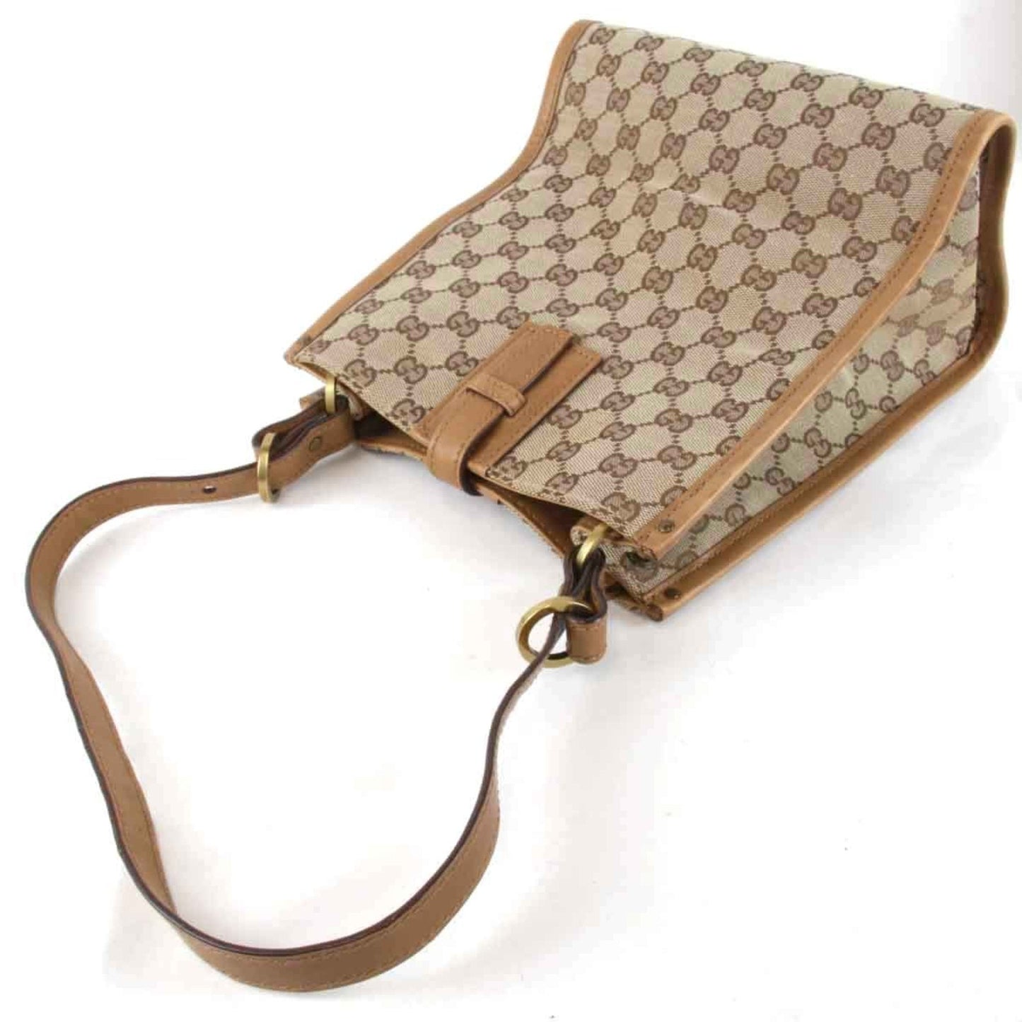 Gucci Beige Gg Canvas Shoulder Bag