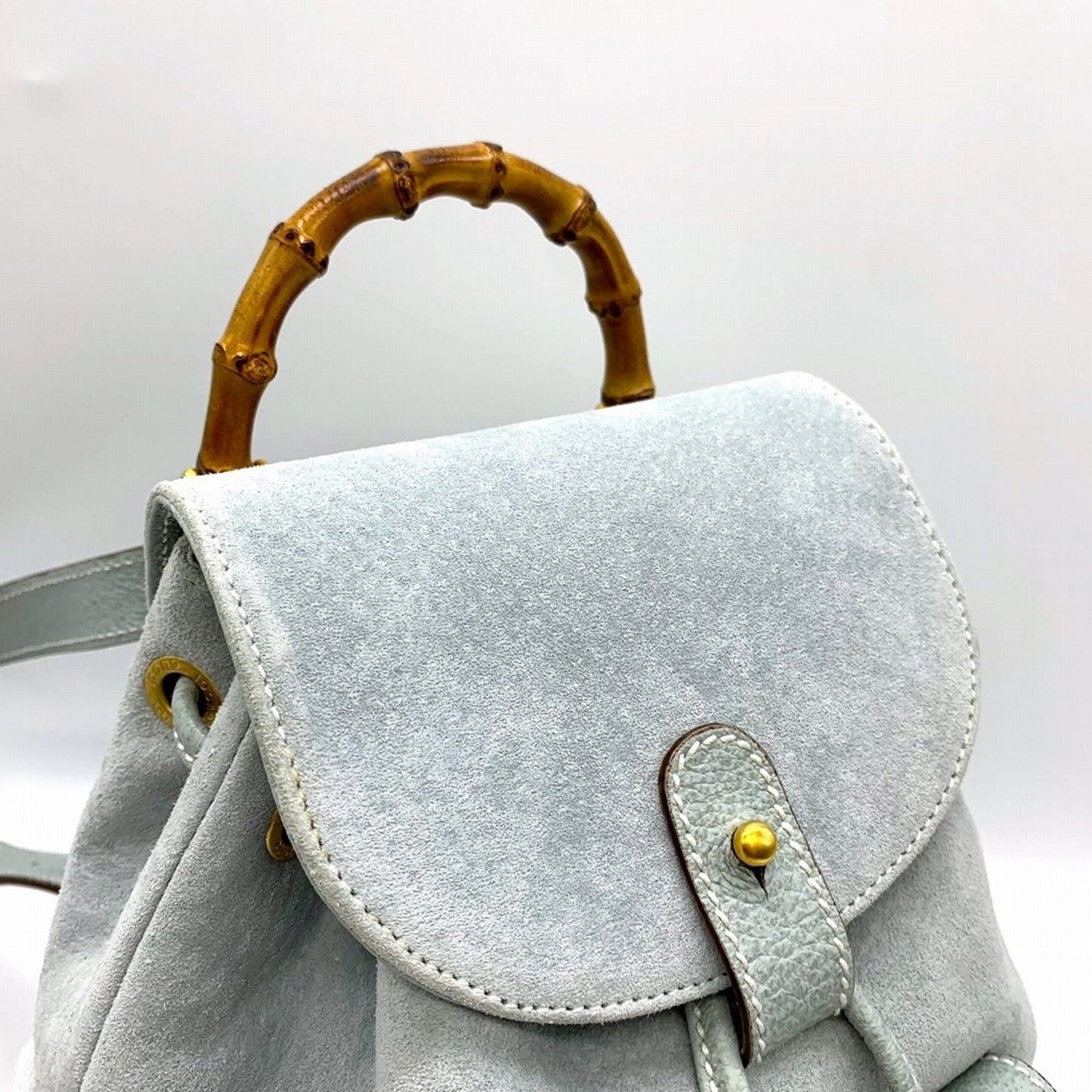 Gucci Blue Suede Leather Backpack