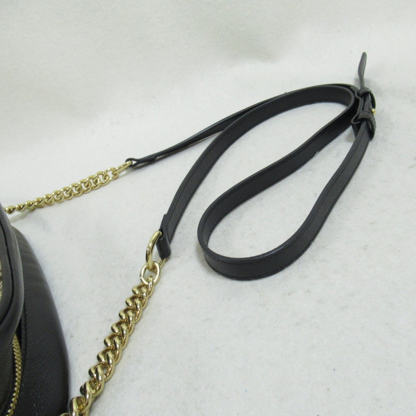 Gucci Beige Black Gg Canvas Leather Shoulder Bag