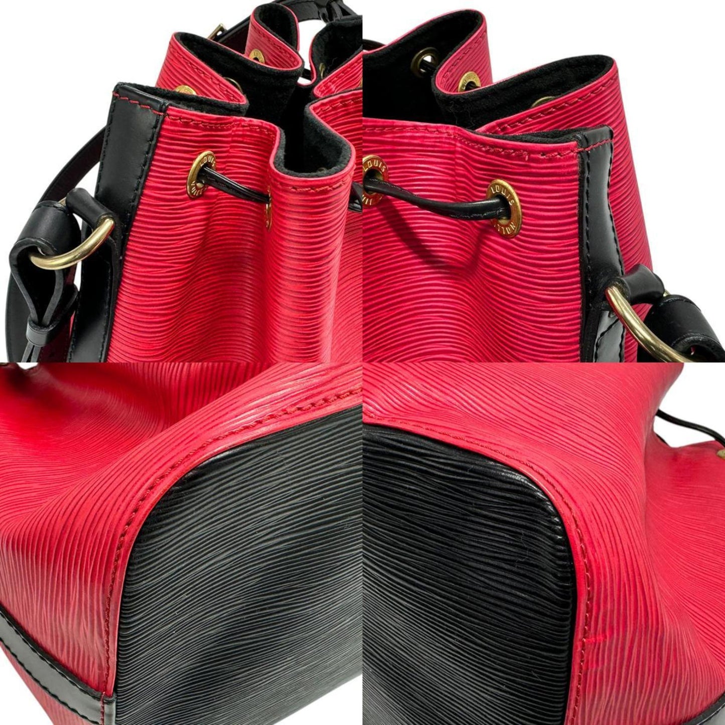 Louis Vuitton Black Red Color Epi Leather Shoulder Bag